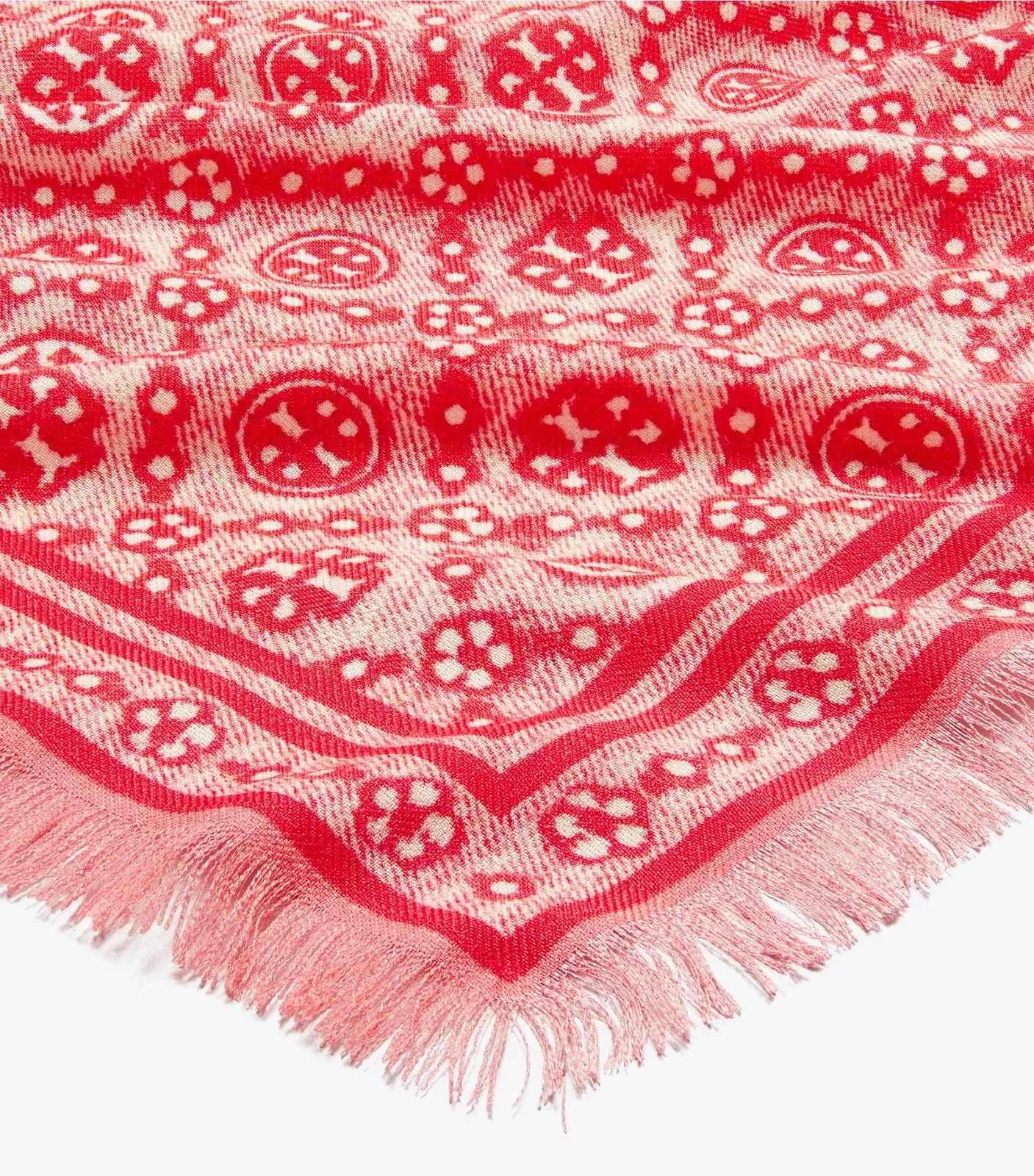 T Monogram Floral Oblong Scarf