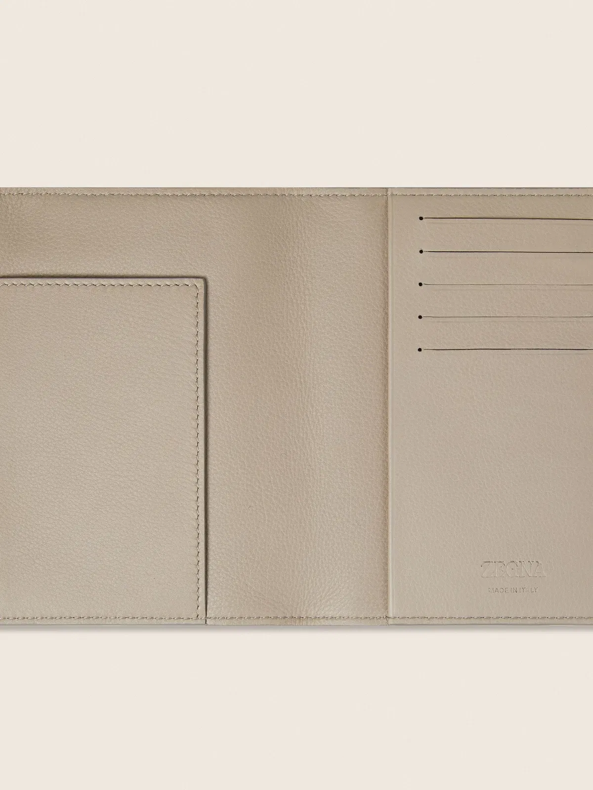 Zegna Light Taupe Secondskin Passport Case