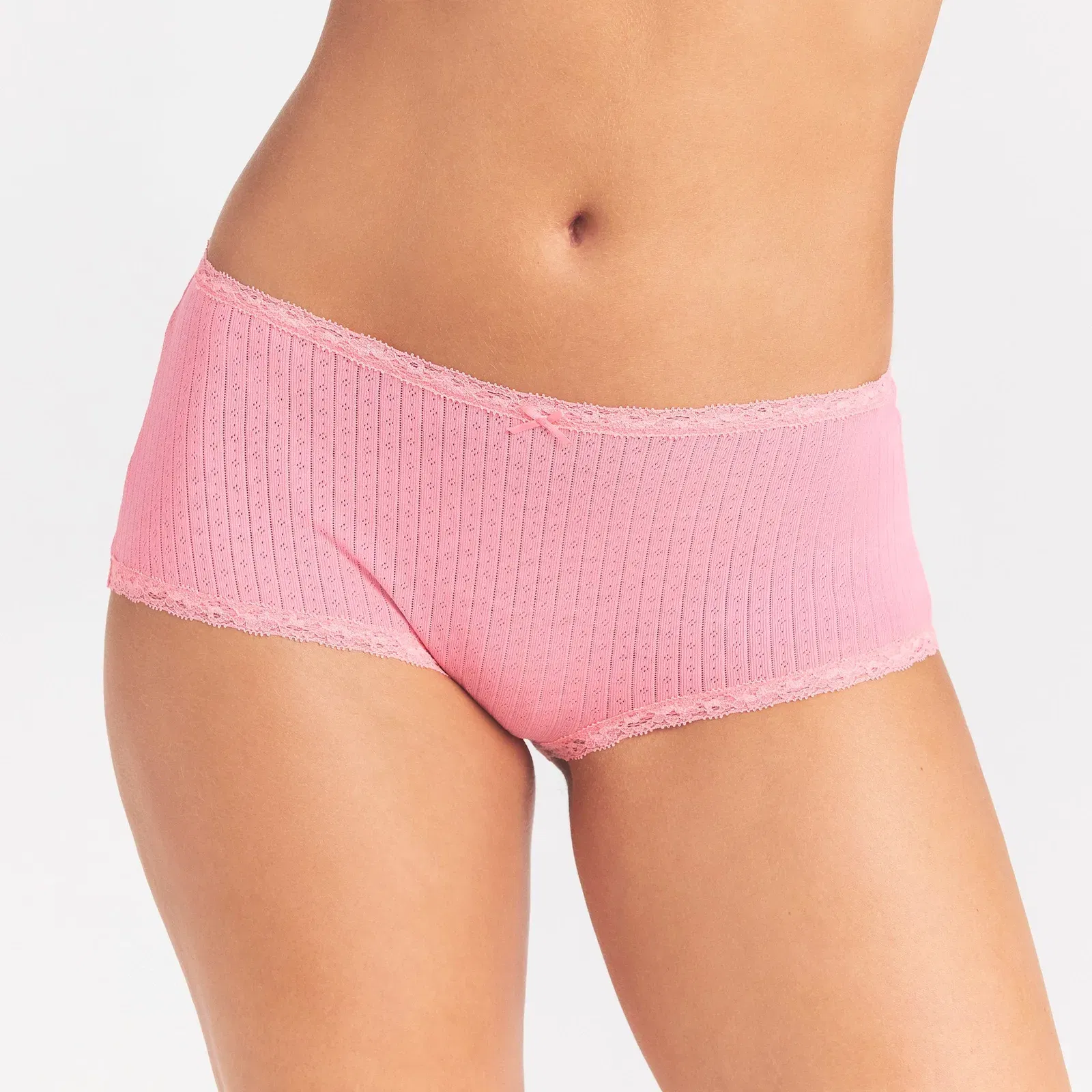 Lightweight Cotton Pointelle Lace Boy Short