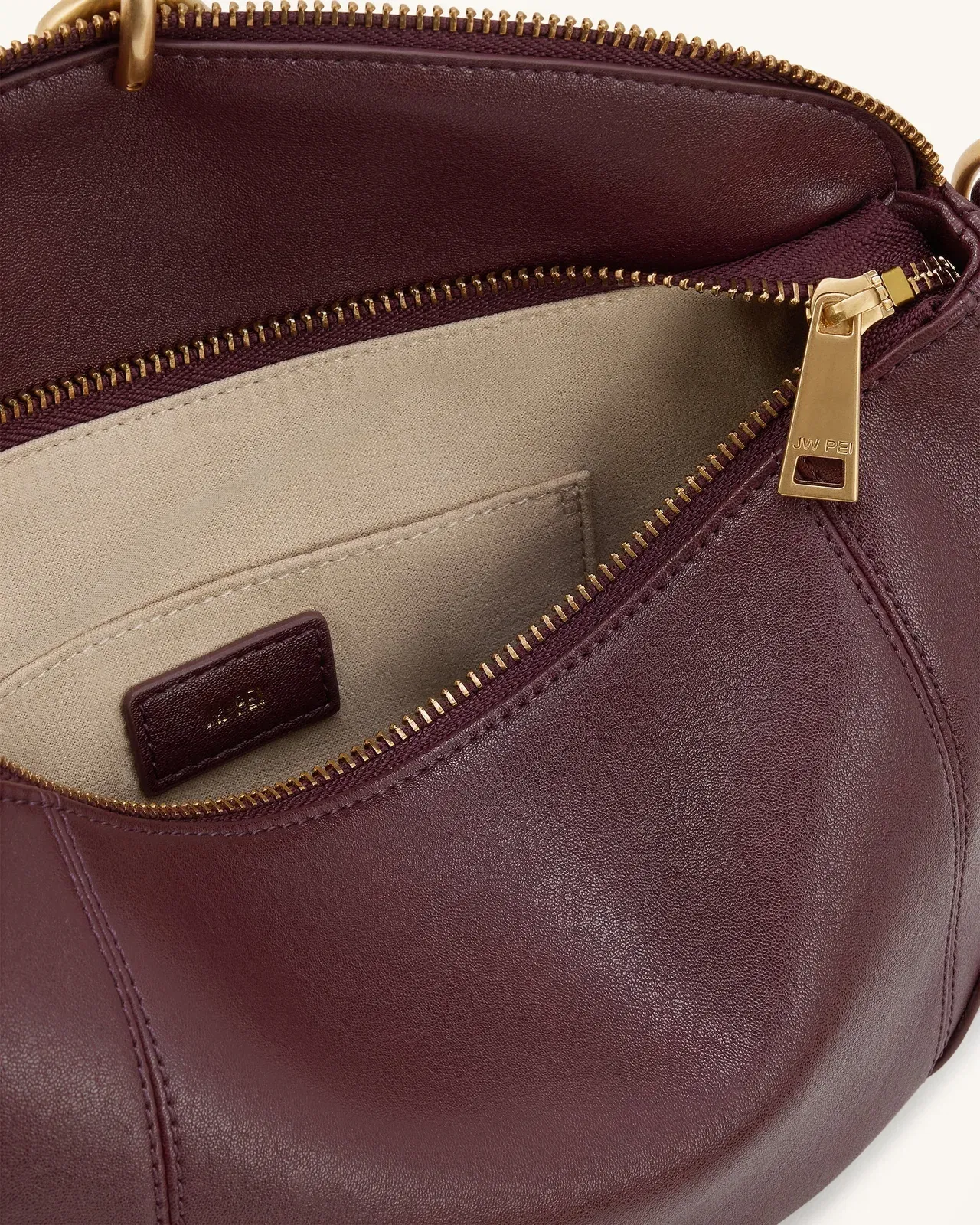 Jw Pei Jayla Metal Pendant Embellished Shoulder Bag Deep Burgundy