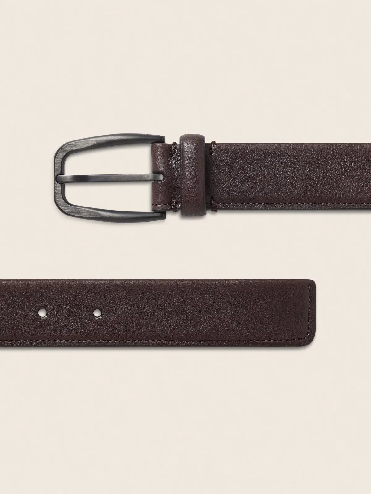 Zegna Dark Brown Natural Grain Leather Belt