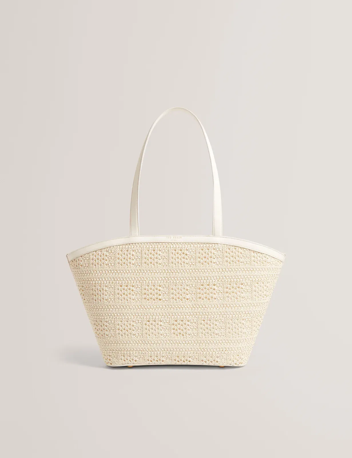Ted Baker Pammina Raffia Straw Wide Shopper Bag Ivory Women's