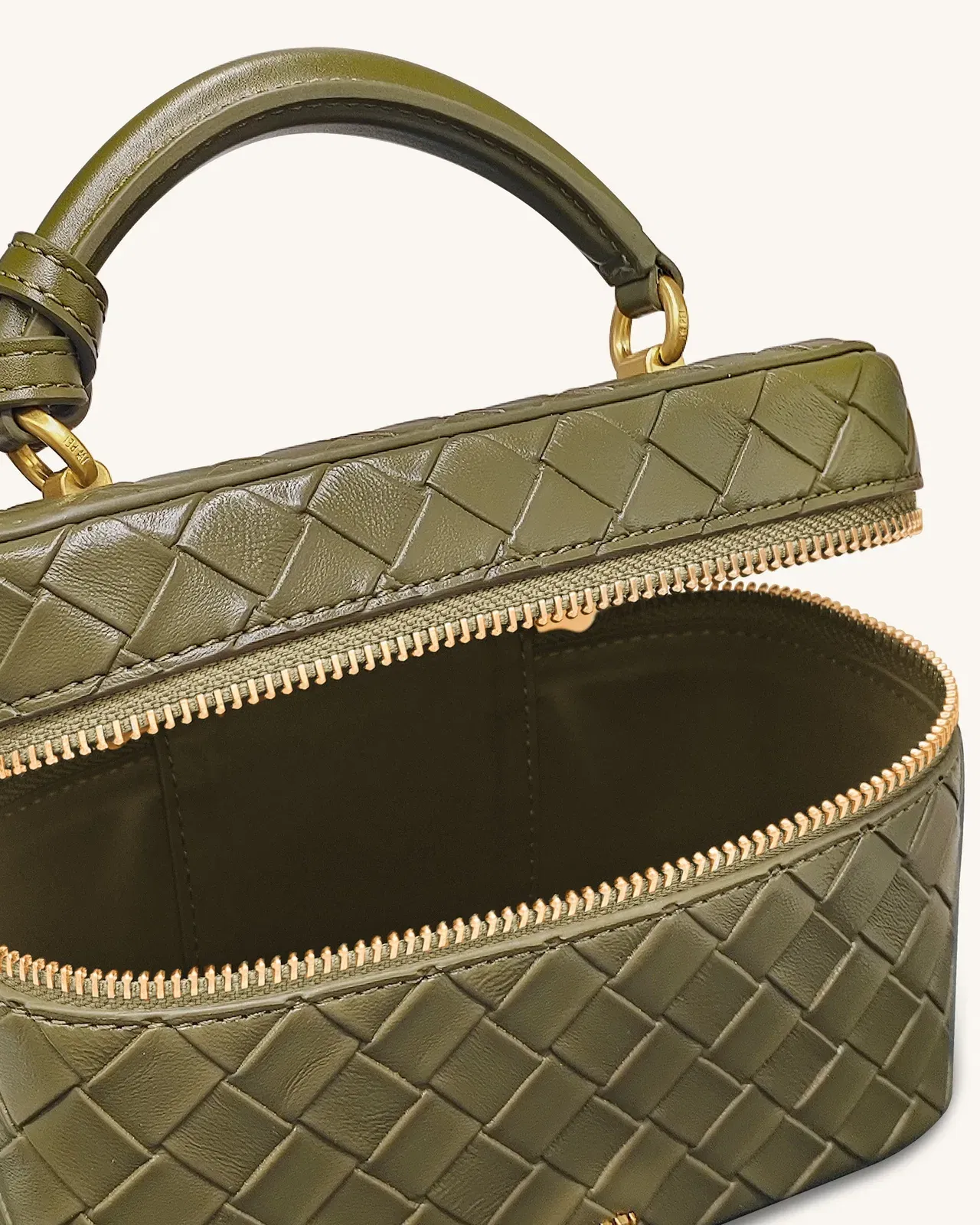 Jw Pei Cleo Woven Texture Box Shape Top Handle Bag Olive Green