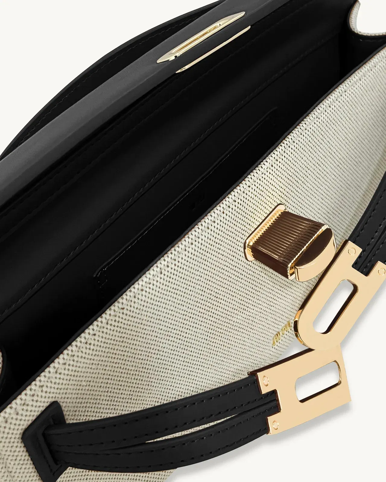 Jw Pei Bria Structured Top Handle Bag Black Canvas