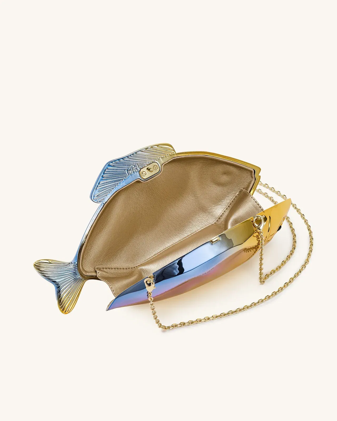 Jw Pei Fish Shaped Clutch Gold/Blue