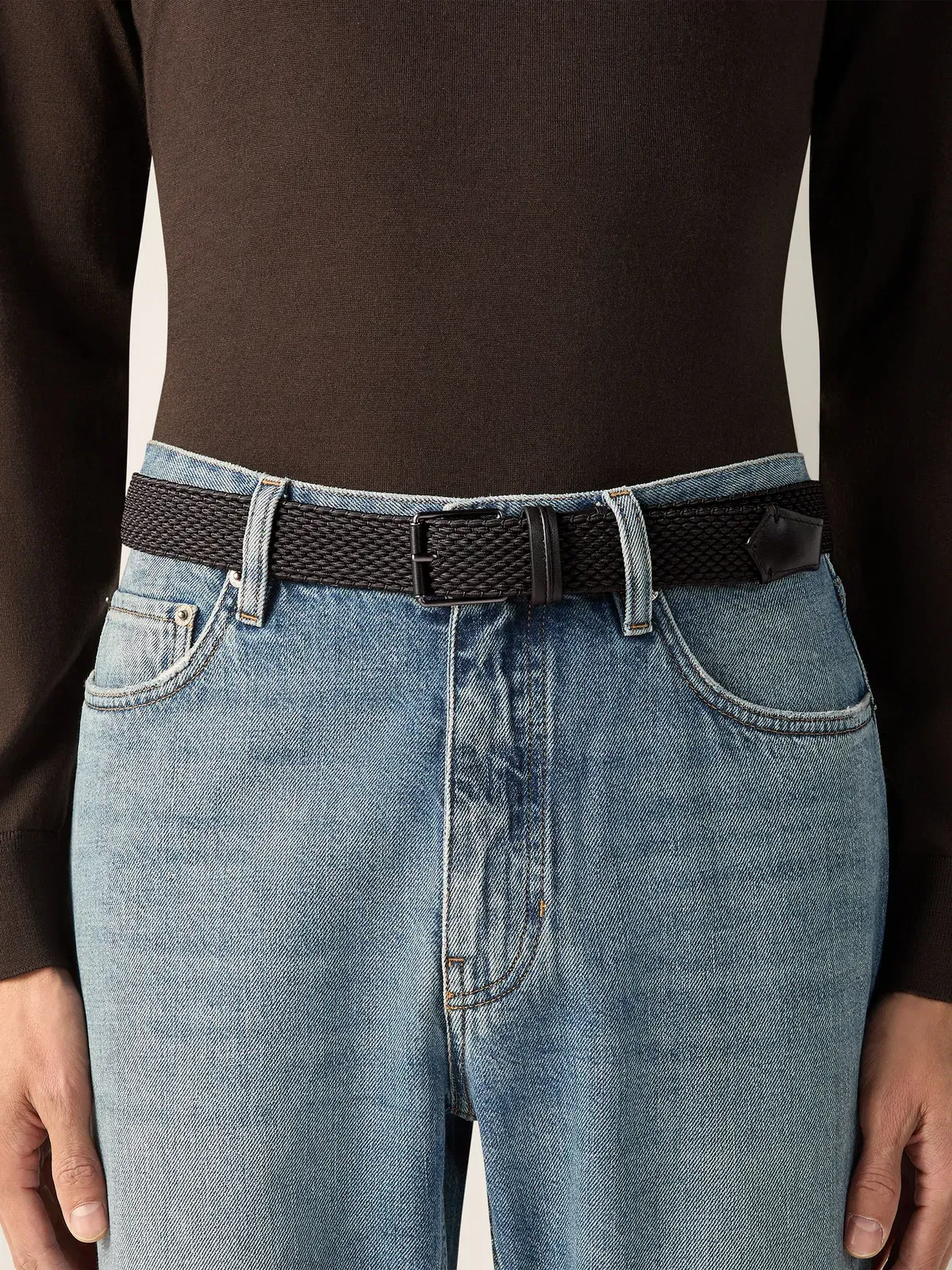 Zegna Dark Brown Rayon Belt