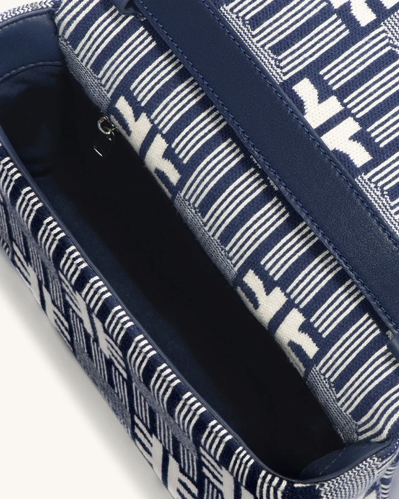 Jw Pei Fei Maze Jacquard Knit Cossbody Bag Navy