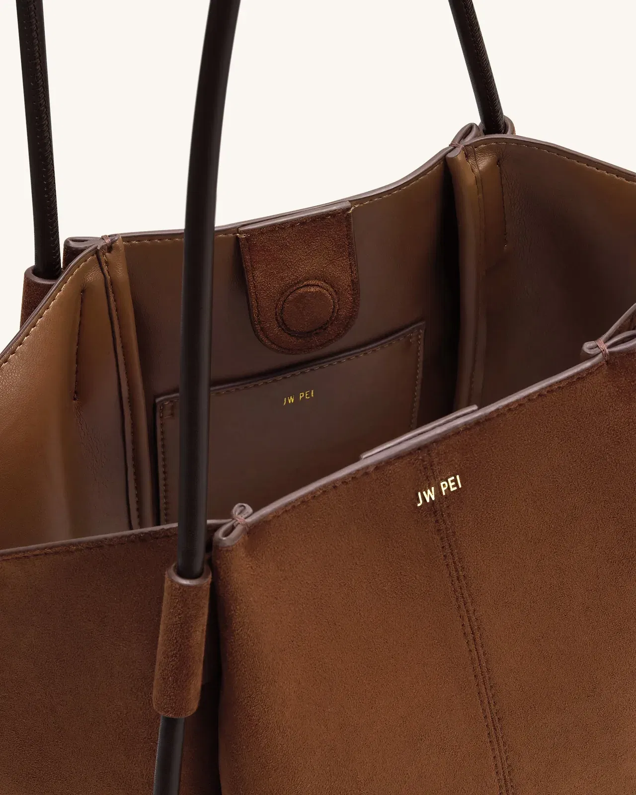 Jw Pei Nala Faux Suede Wide Tote Bag Brown