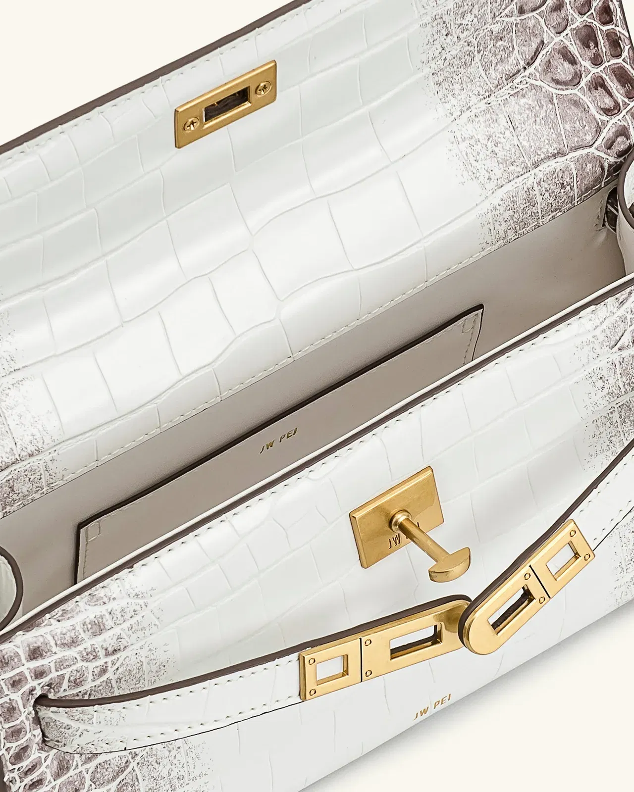 Jw Pei Noor Top Handle Bag White Croc