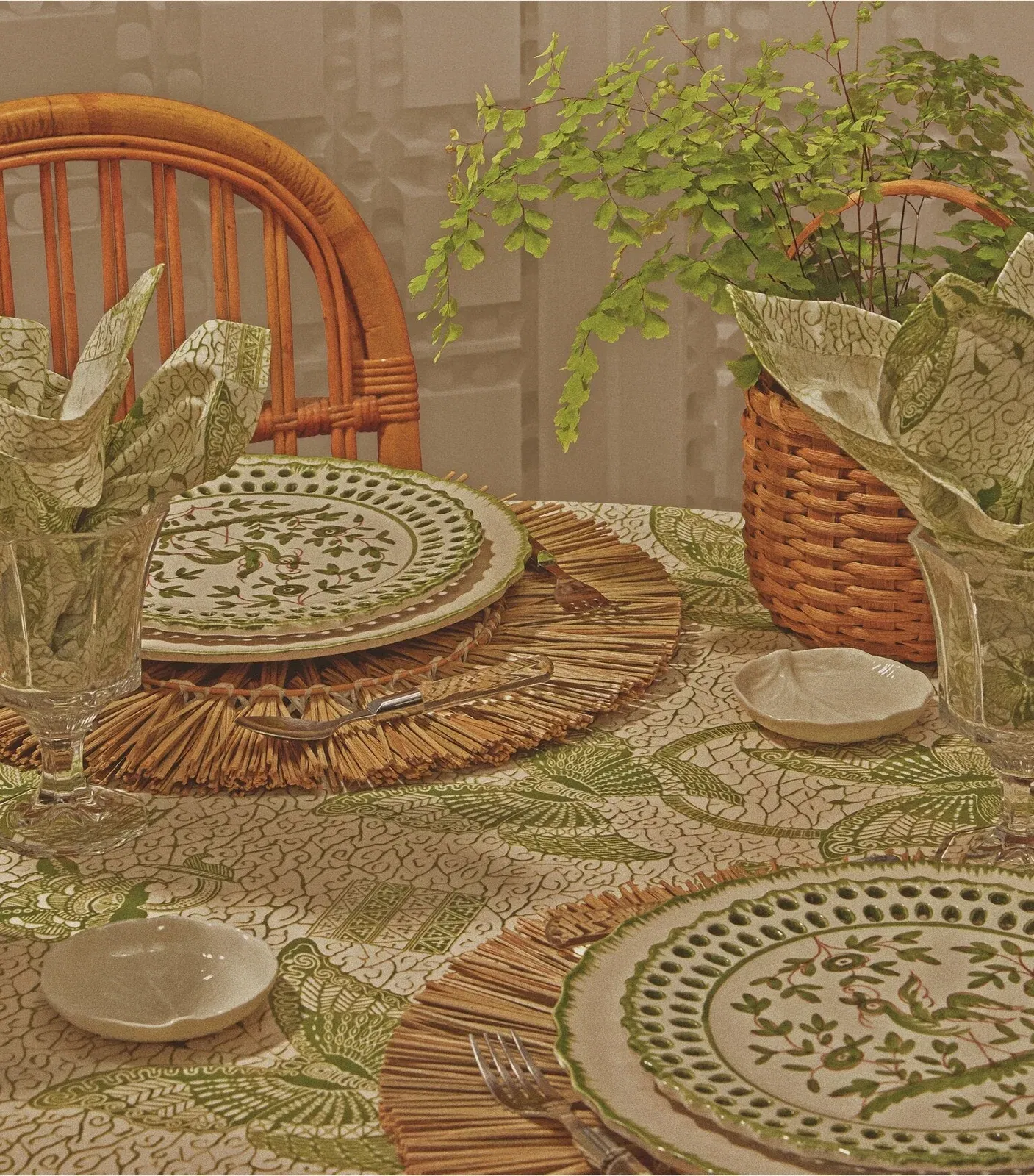 Butterfly Batik Round Tablecloth, 108"