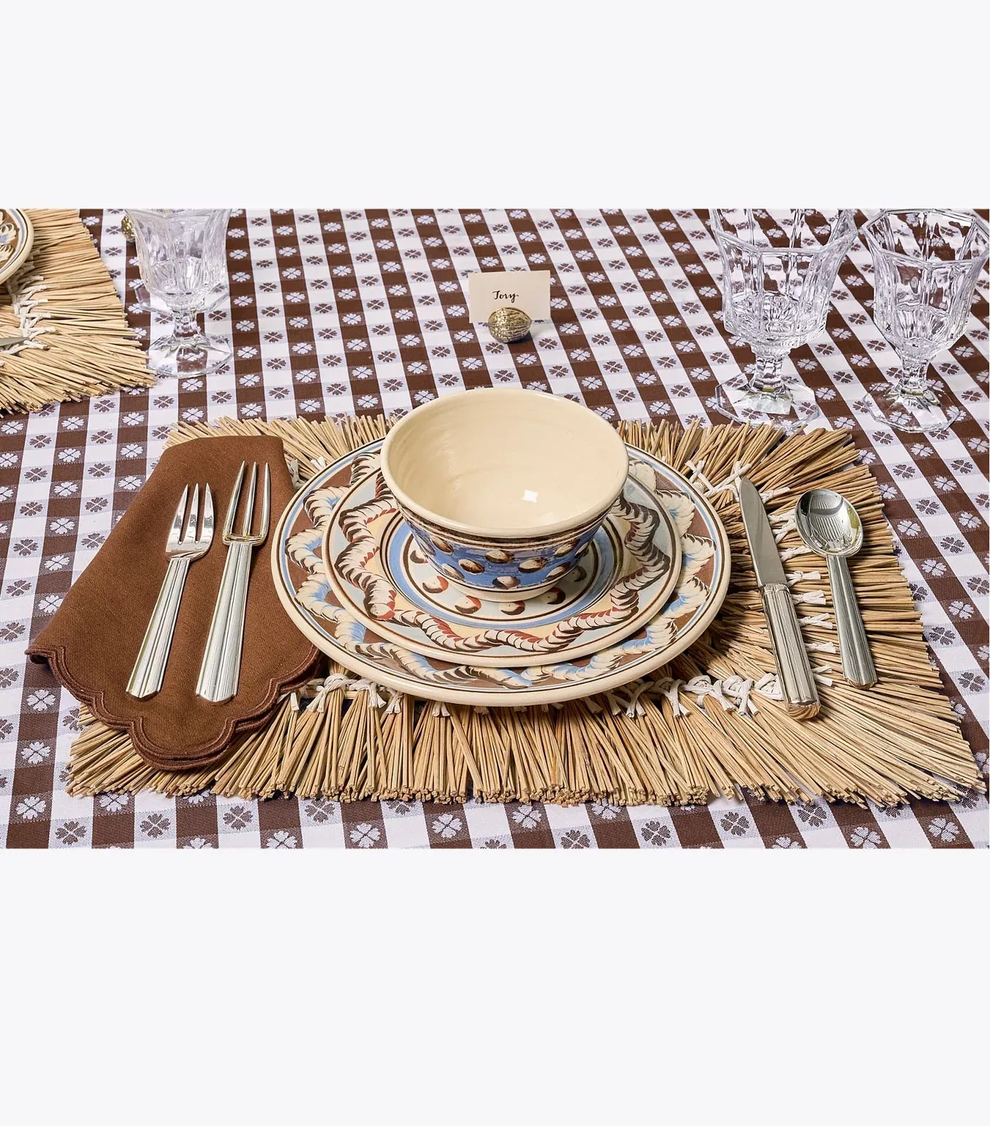 Gingham 70" Square Tablecloth