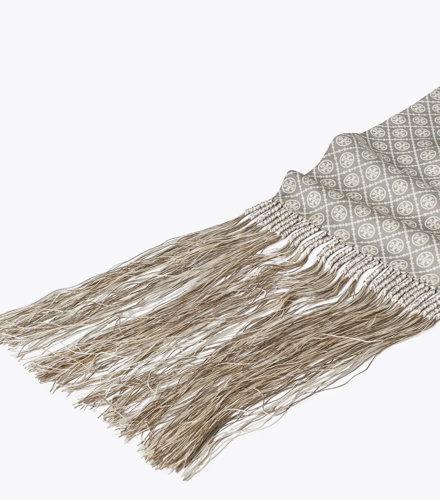T Monogram Fringed Oblong Scarf