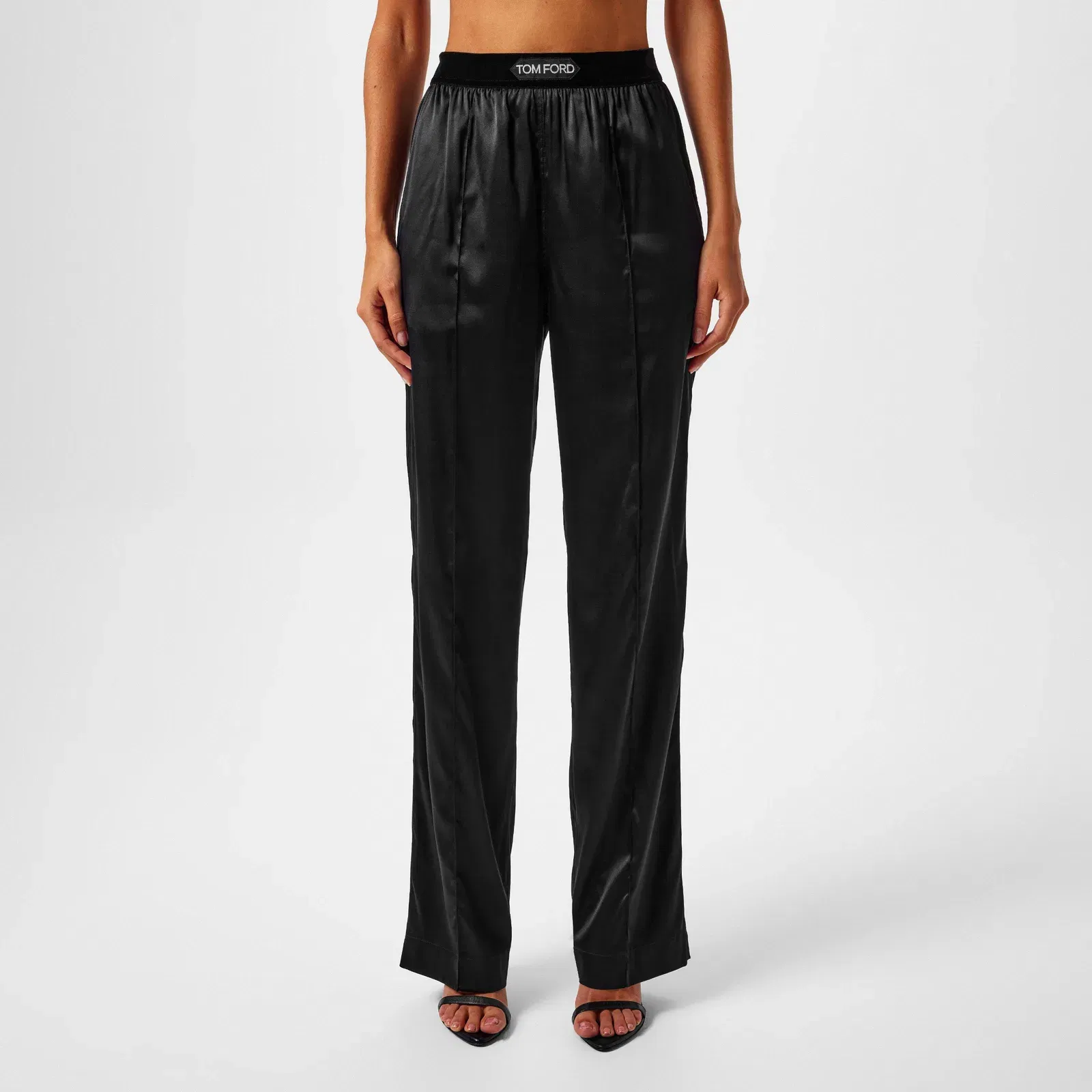 Plain Silk Stretch Satin Pj Pants