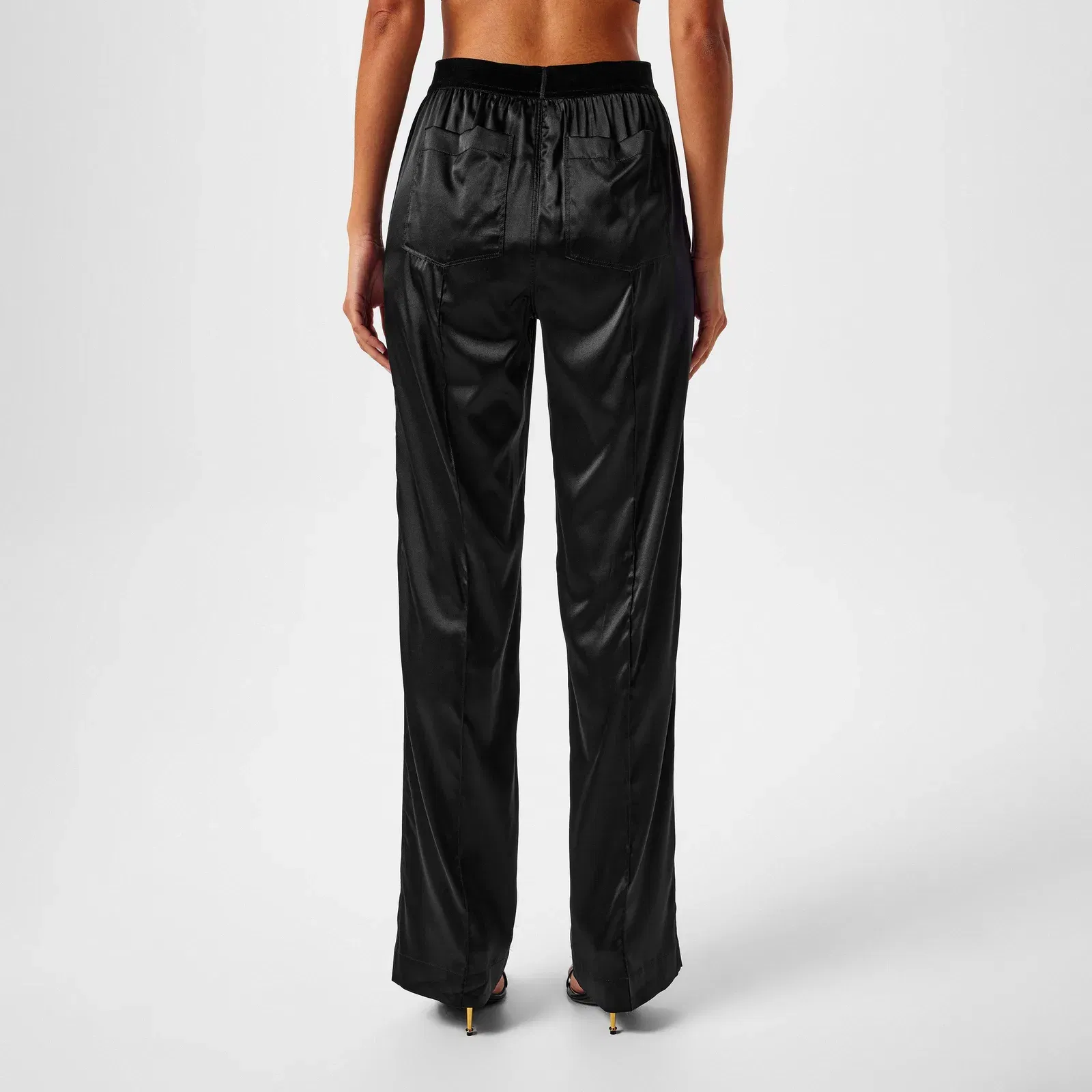 Plain Silk Stretch Satin Pj Pants