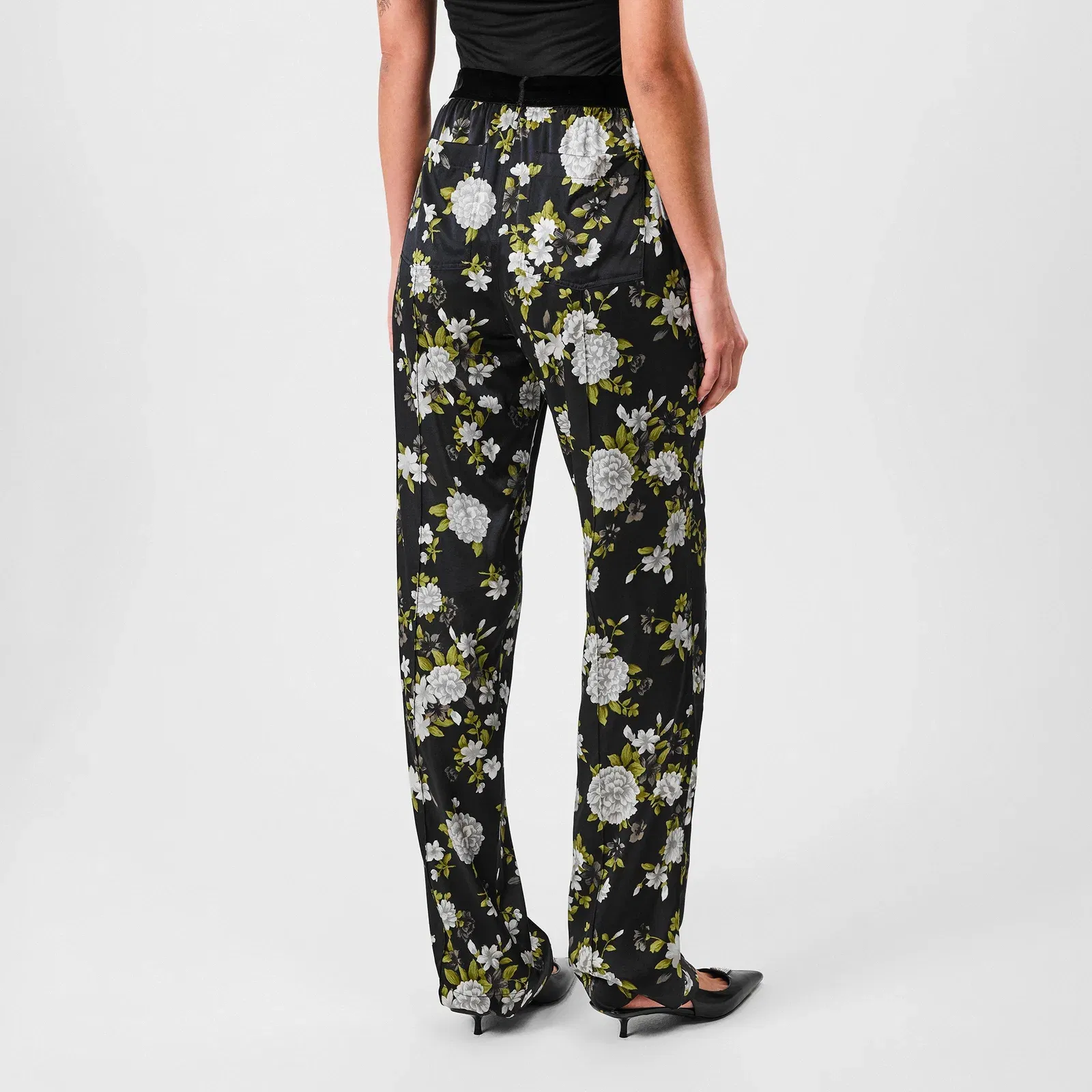 Plain Silk Stretch Satin Pj Pants