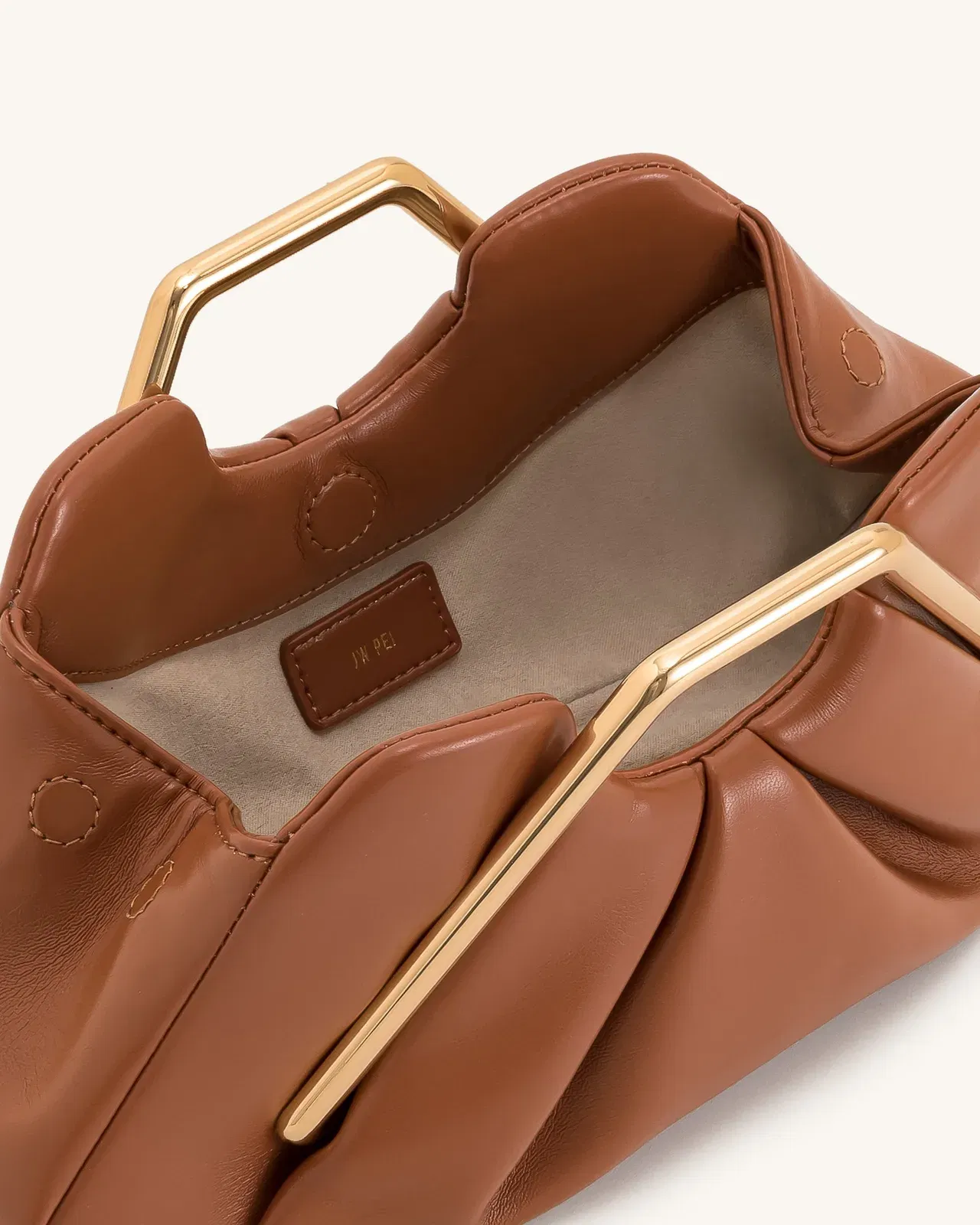 Jw Pei Lila Metal Frame Clutch Brown