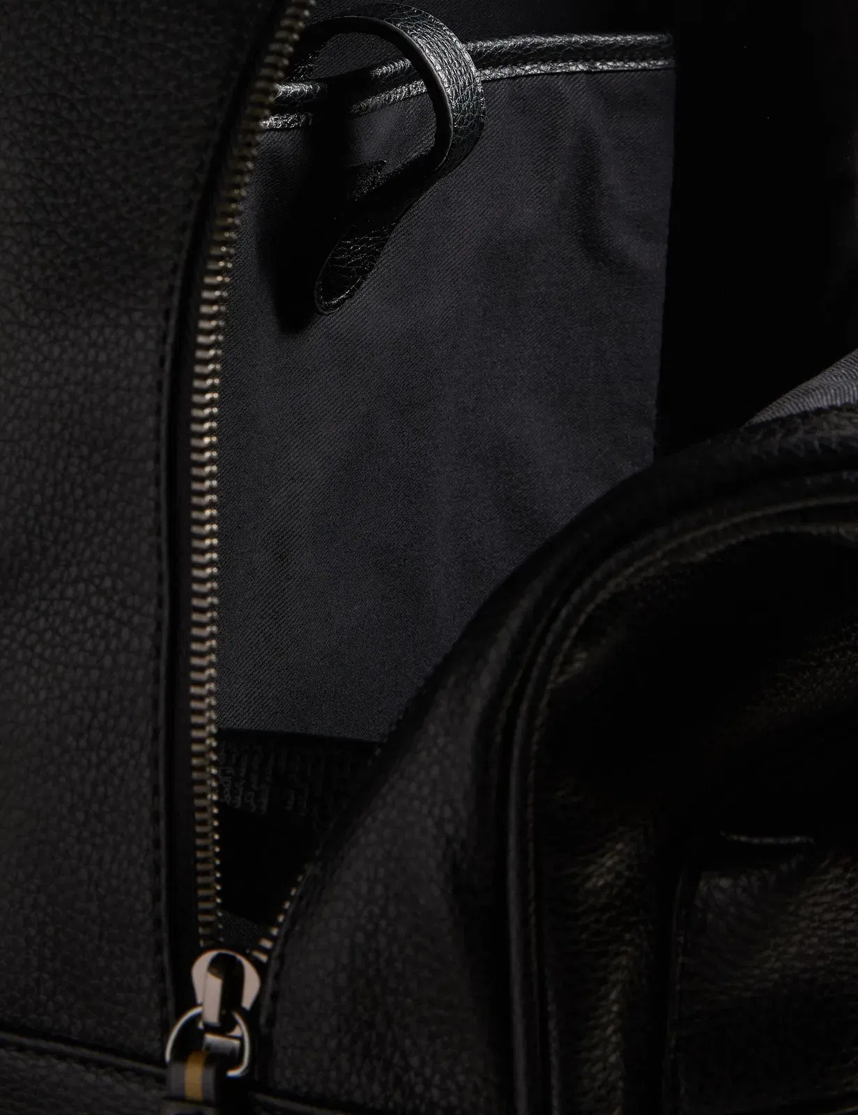 Ted Baker Kaileb Black Faux Leather Backpack With Webbing Straps