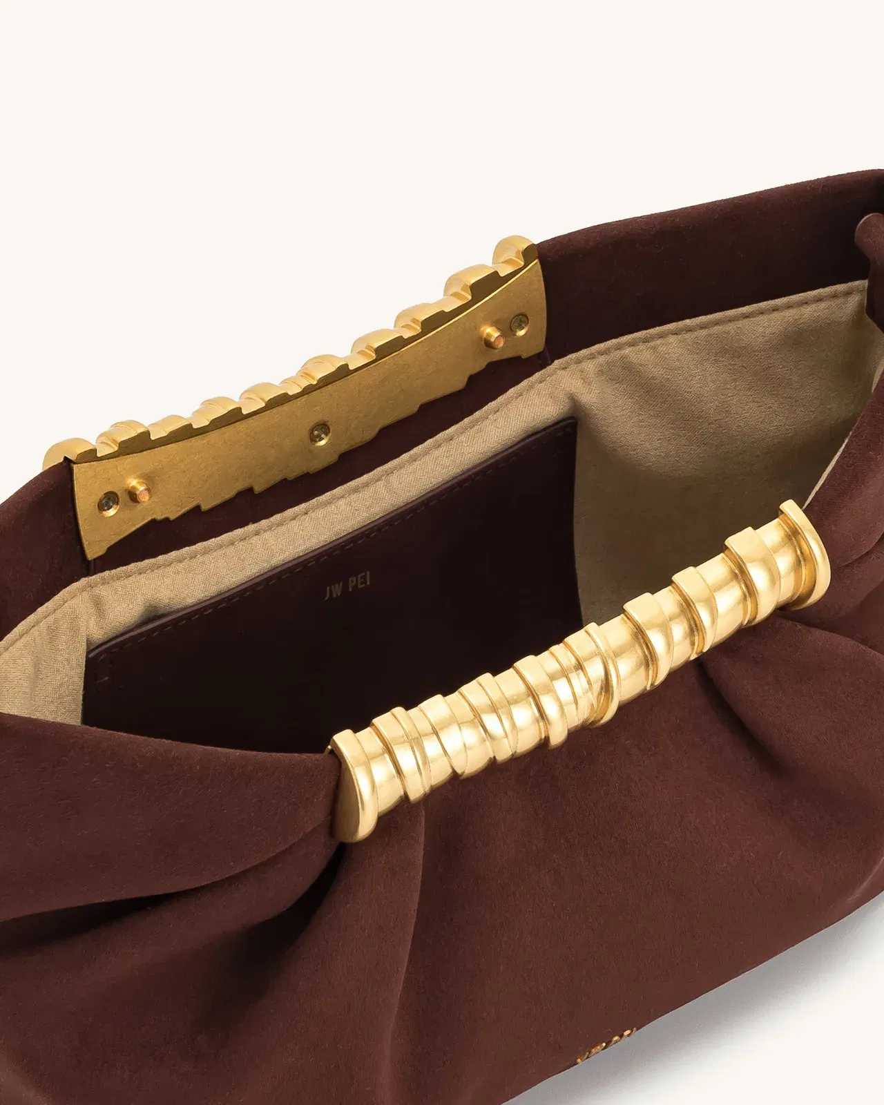 Jw Pei Leia Pleated Clutch Dark Brown