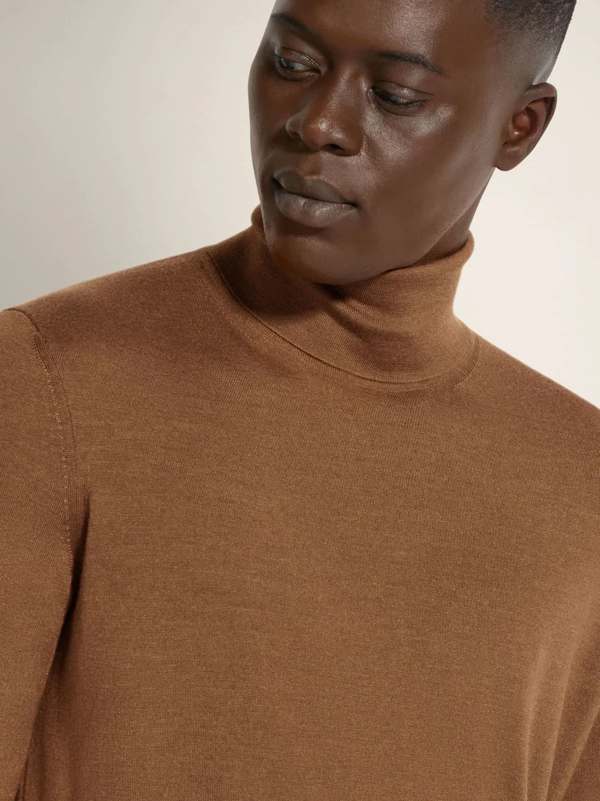Zegna Dark Foliage Mlange Cashseta Turtleneck