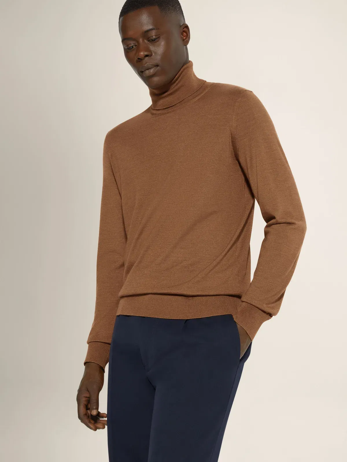 Zegna Dark Foliage Mlange Cashseta Turtleneck