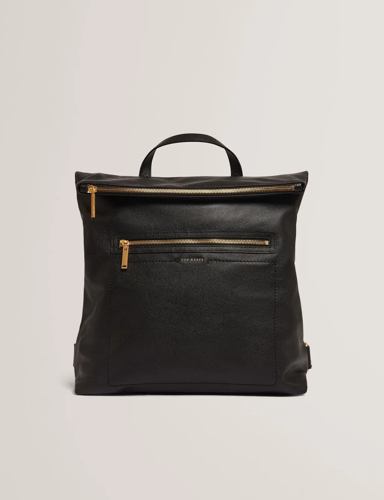 Ted Baker Luccea Branding Webbing Large Leather Backpack Black Women's