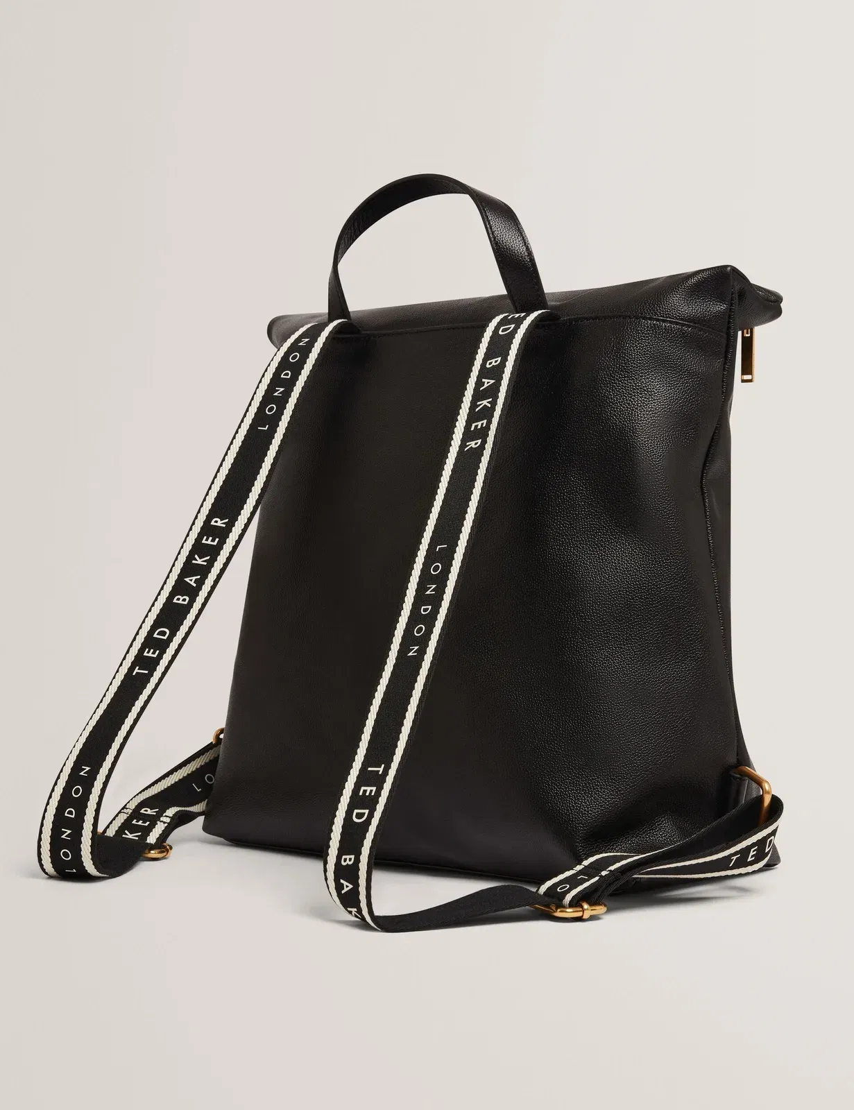 Ted Baker Luccea Branding Webbing Large Leather Backpack Black Women's