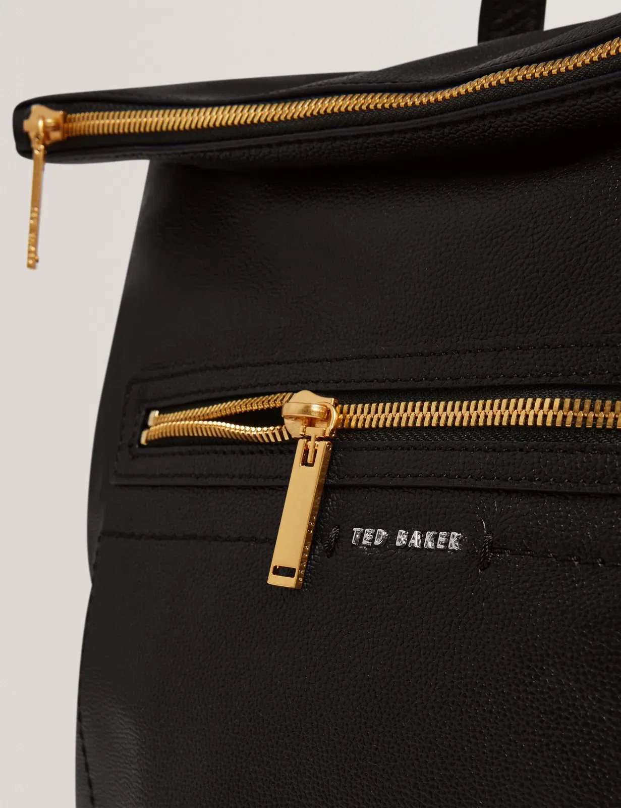 Ted Baker Luccea Branding Webbing Large Leather Backpack Black Women's