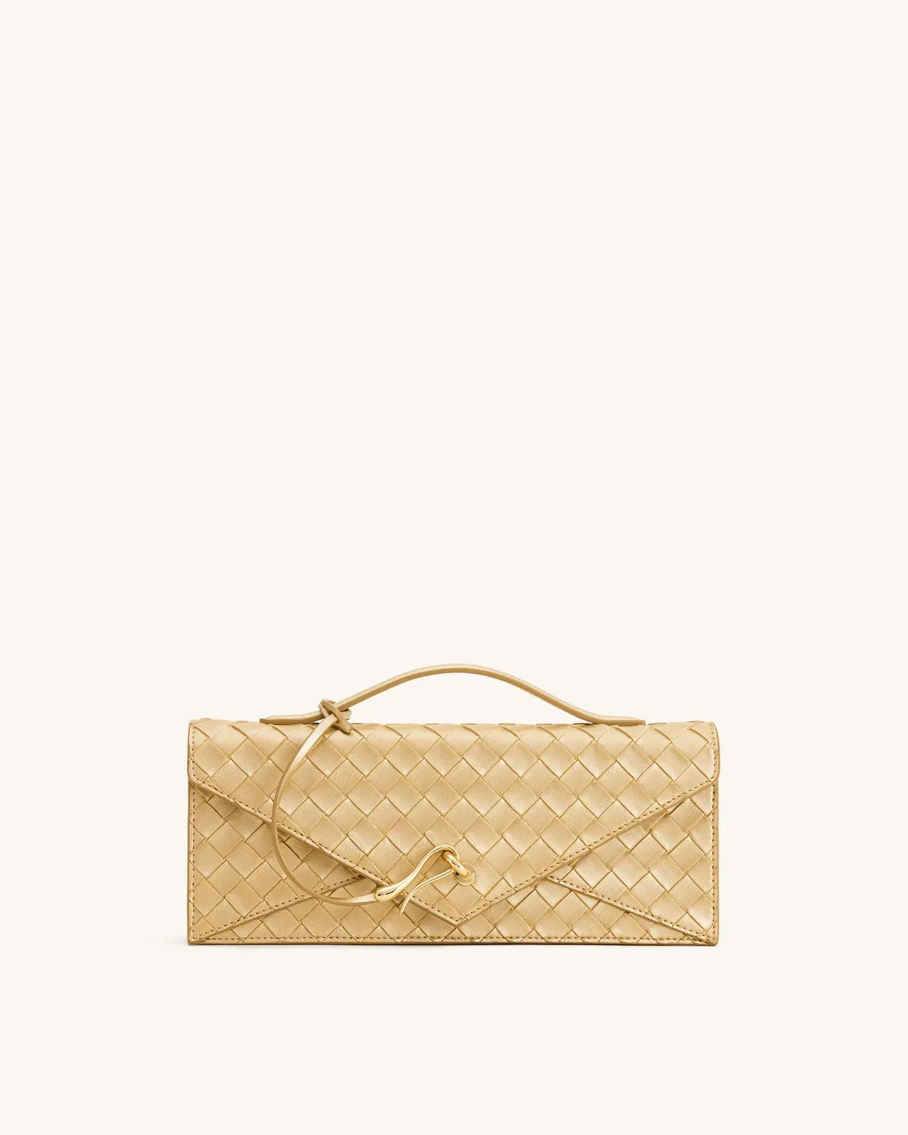 Jw Pei Celeste Woven Textured Envelope Top Handle Bag Champagne Gold