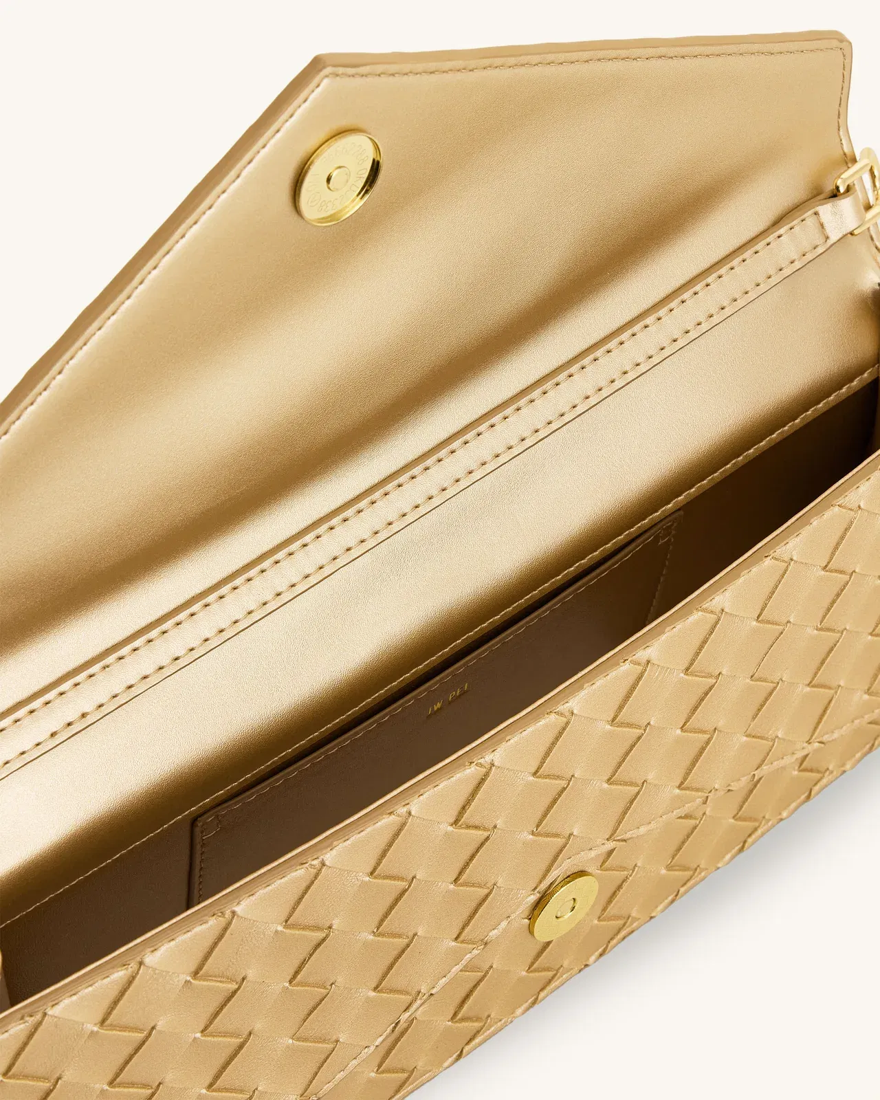 Jw Pei Celeste Woven Textured Envelope Top Handle Bag Champagne Gold