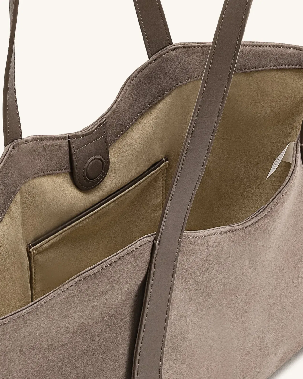 Jw Pei Kiana Large Capacity Faux Suede Tote Bag Taupe
