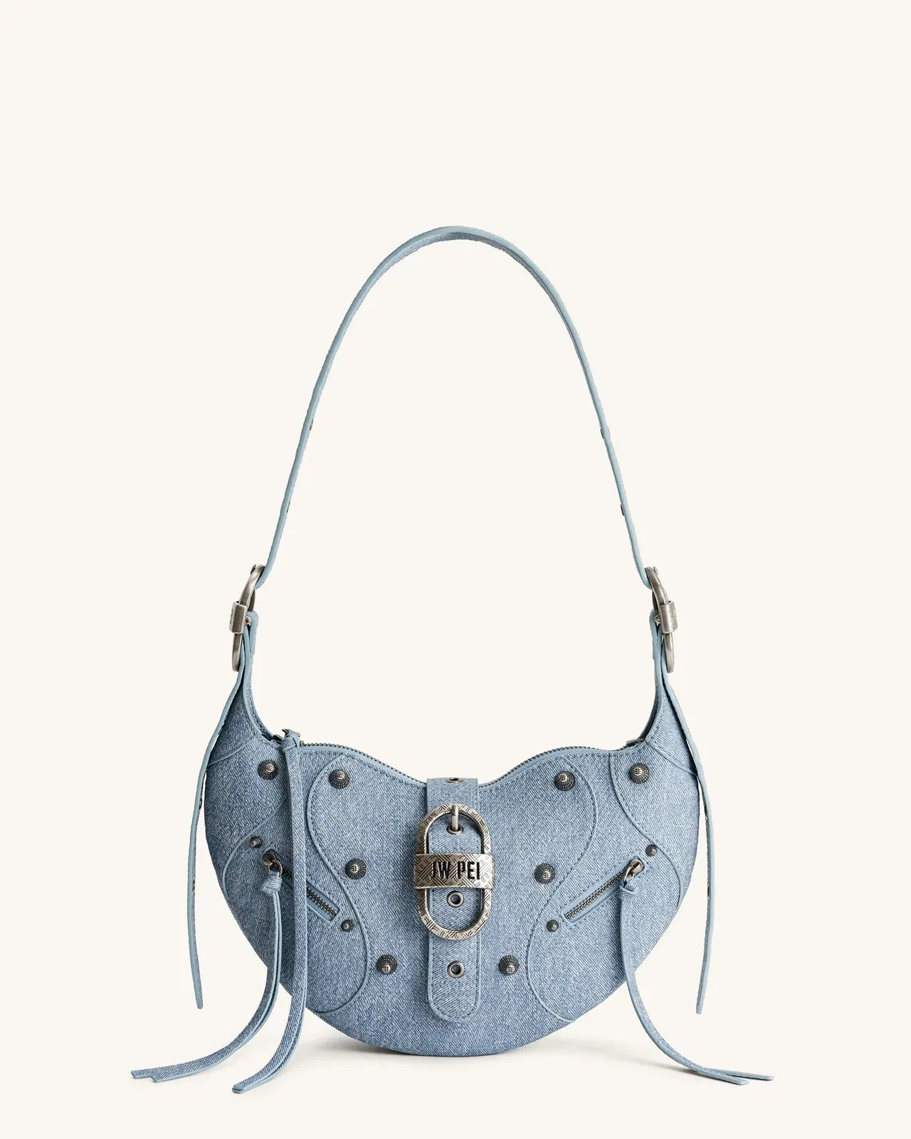 Jw Pei Tessa Denim Embossed Shoulder Bag Blue