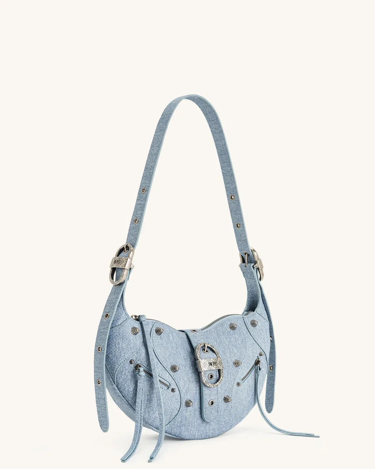 Jw Pei Tessa Denim Embossed Shoulder Bag Blue