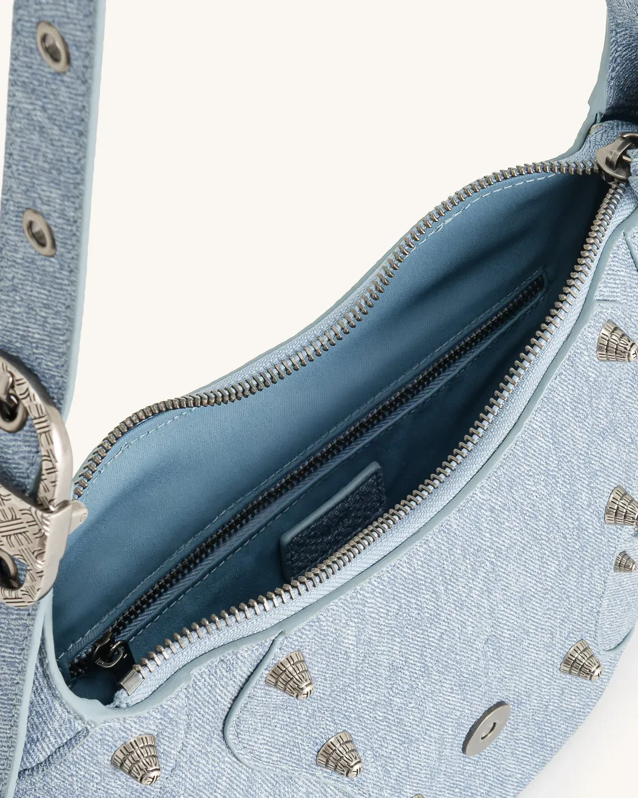 Jw Pei Tessa Denim Embossed Shoulder Bag Blue