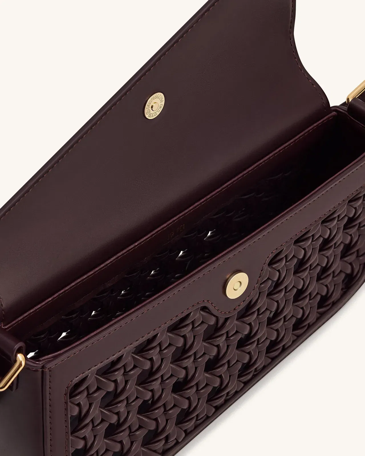 Jw Pei Addisyn Cutout Woven Shoulder Bag Burgundy