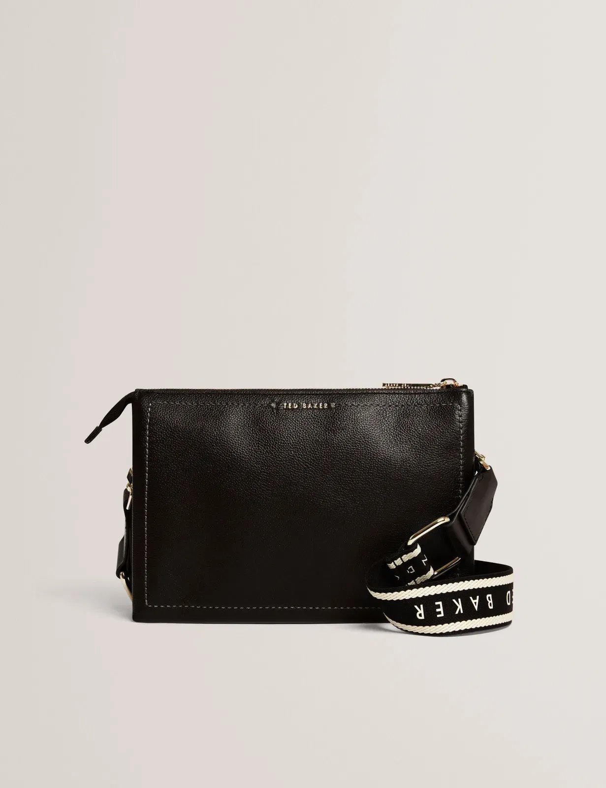 Ted Baker Larinda Webbing Strap Leather Crossbody Bag Black Women's