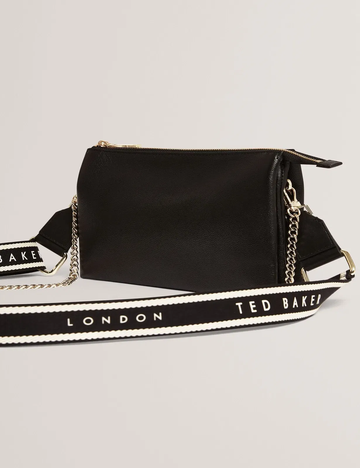 Ted Baker Larinda Webbing Strap Leather Crossbody Bag Black Women's