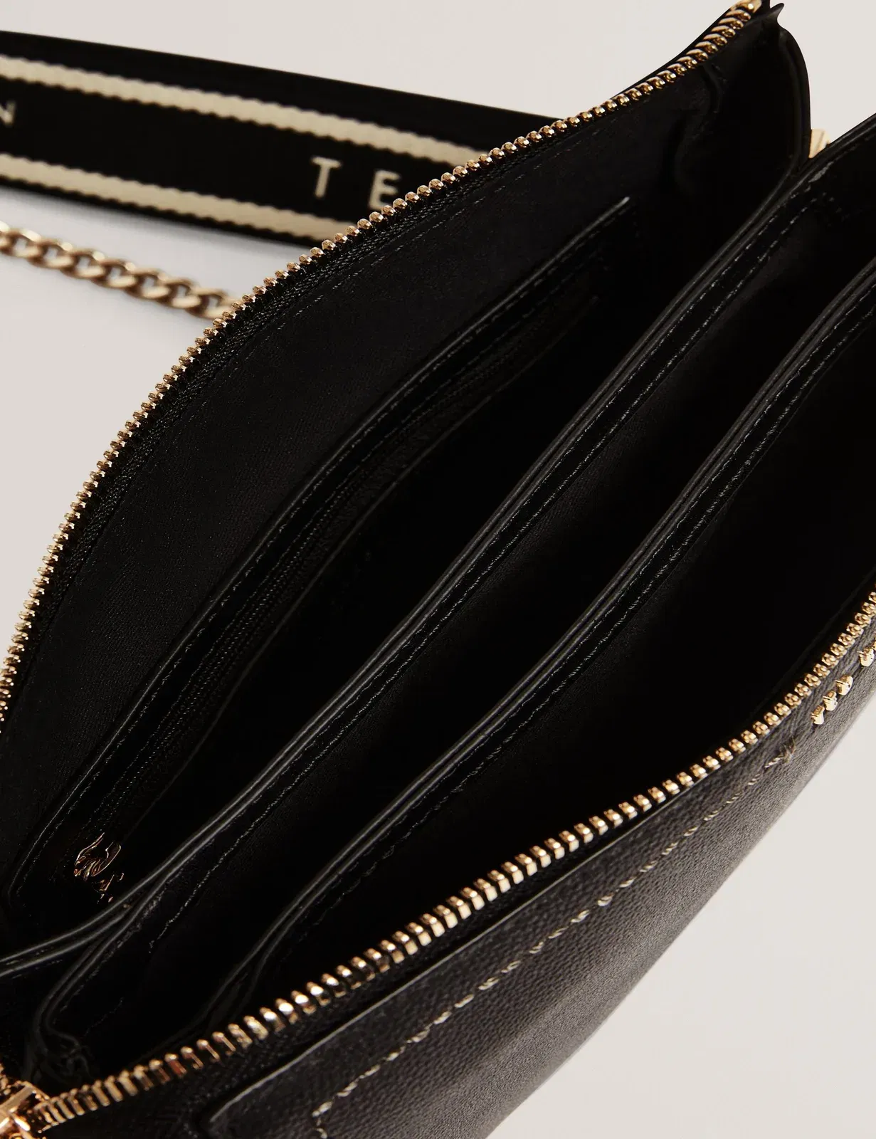 Ted Baker Larinda Webbing Strap Leather Crossbody Bag Black Women's