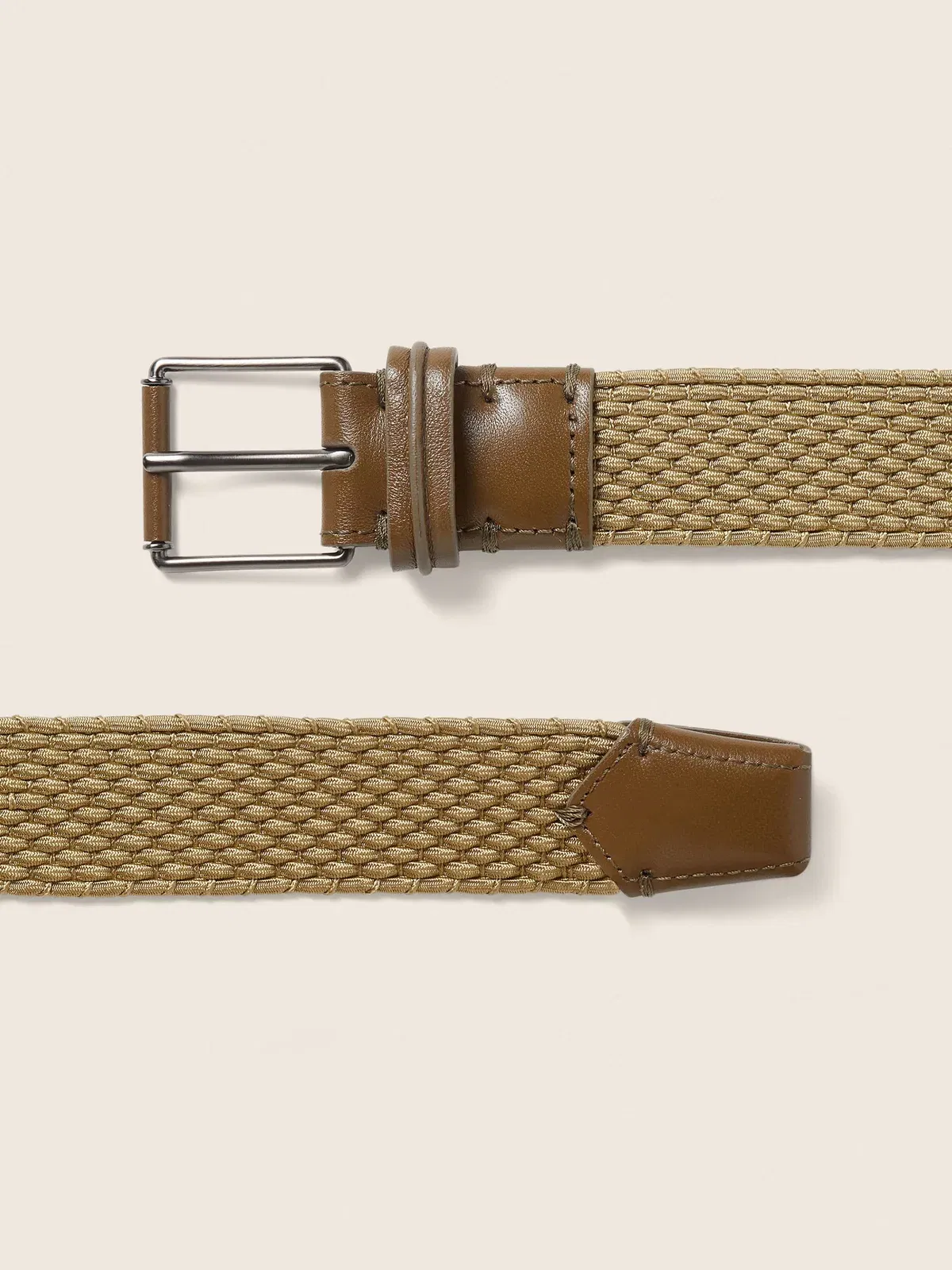 Zegna Light Olive Green Rayon Belt