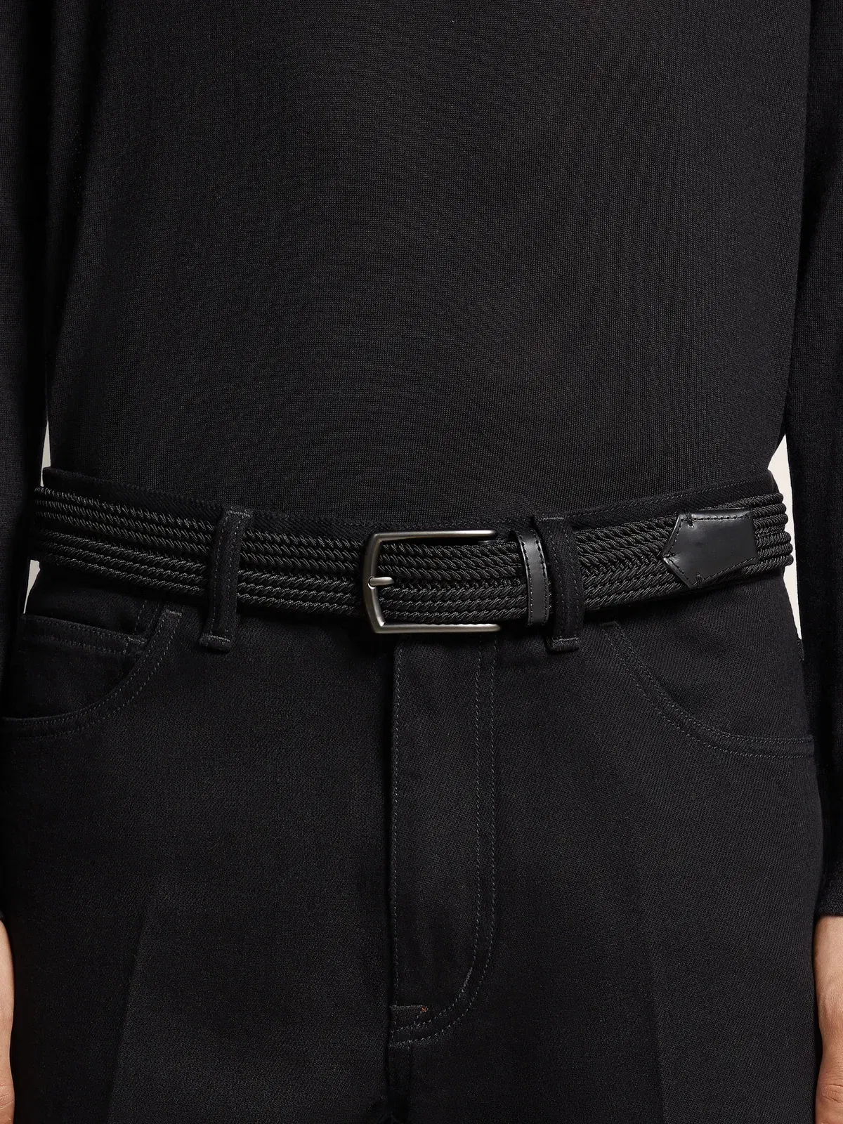 Zegna Black Rayon Belt