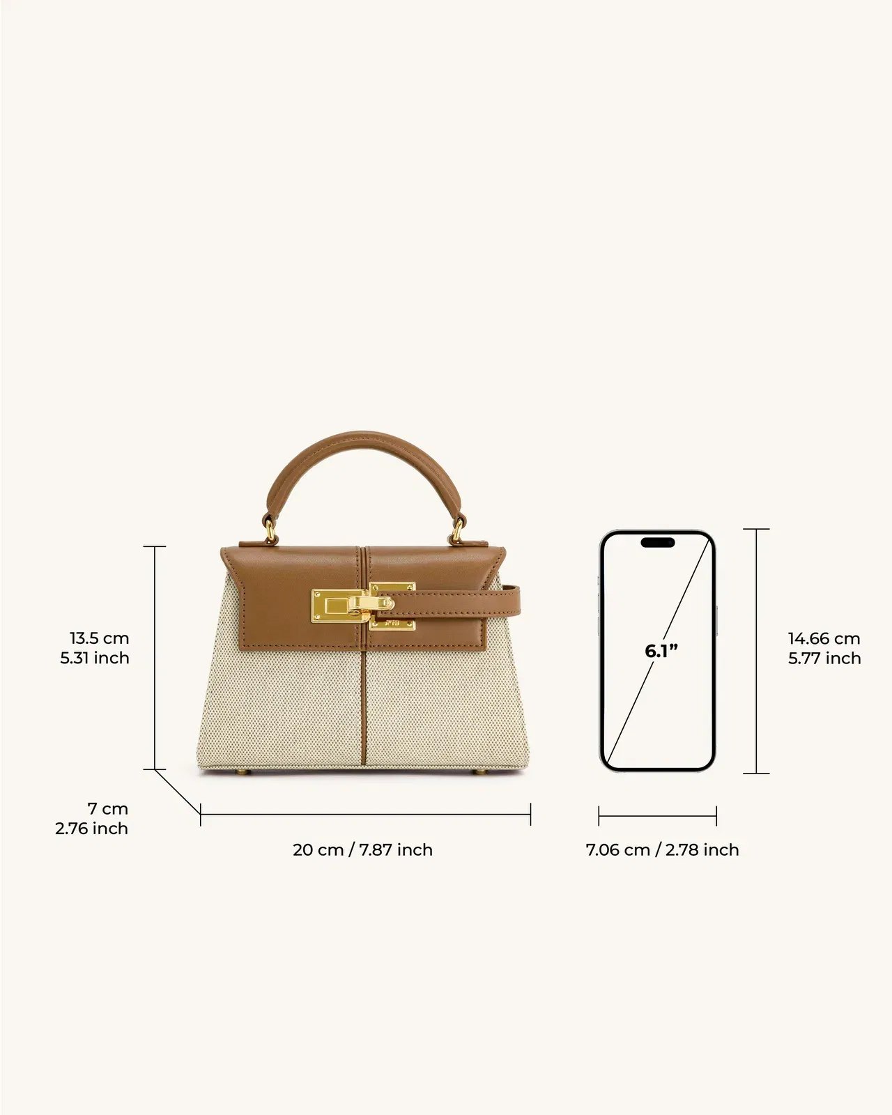 Jw Pei Elise Top Handle Bag Brown Canvas