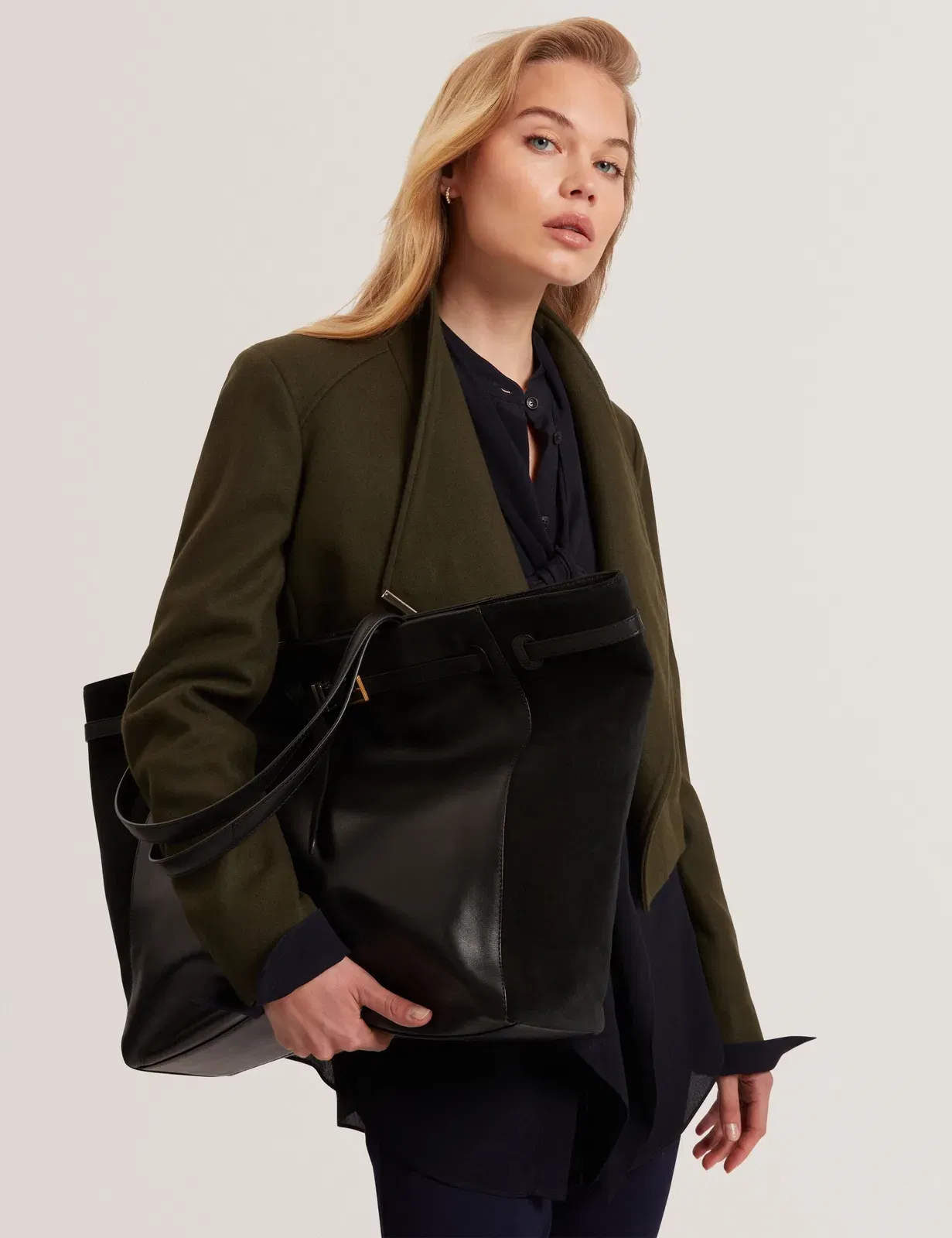 Ted Baker Tashnie Leather Belted Detail Tote Bag Black Women's