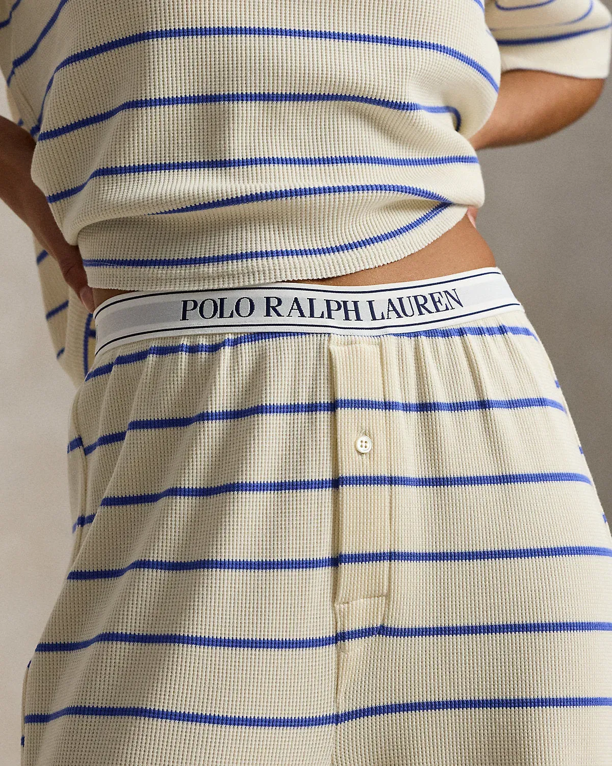 Ralph Lauren Striped WaffleKnit Pajama Set