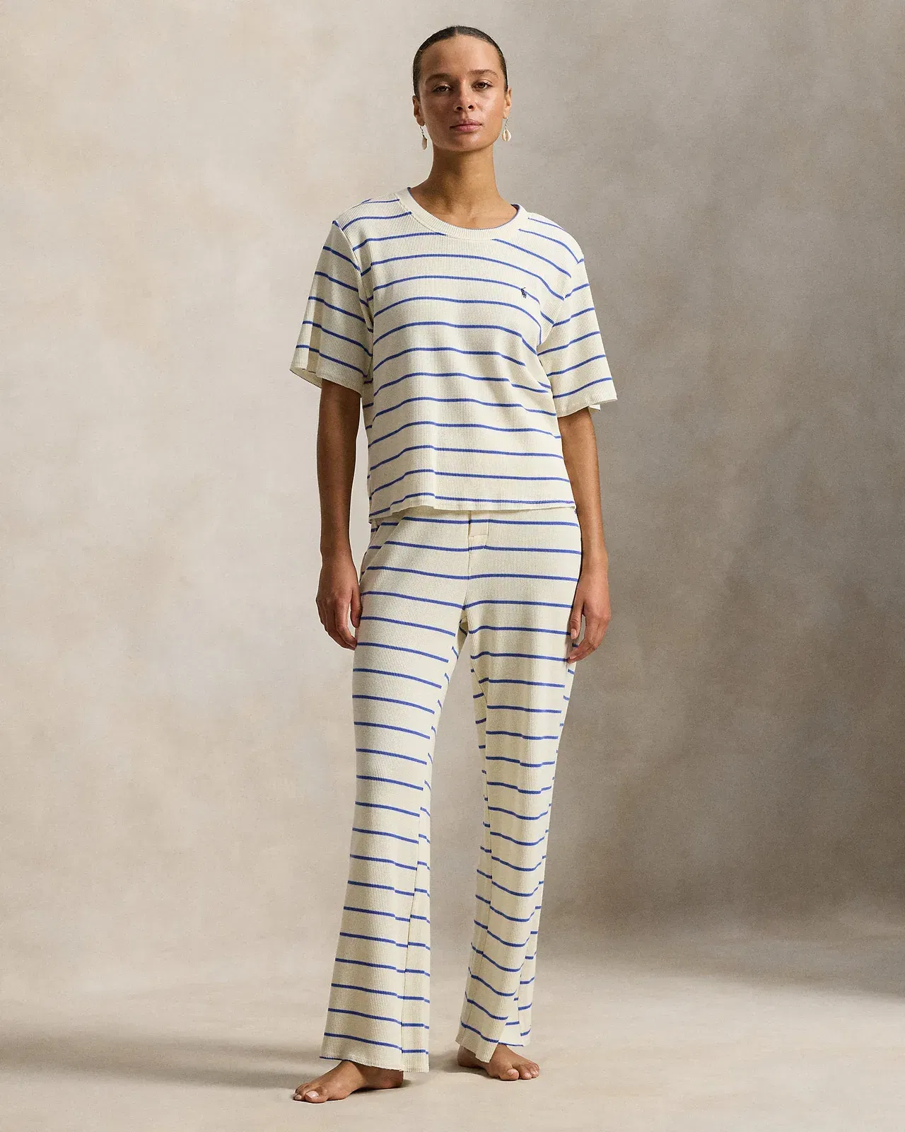 Ralph Lauren Striped WaffleKnit Pajama Set