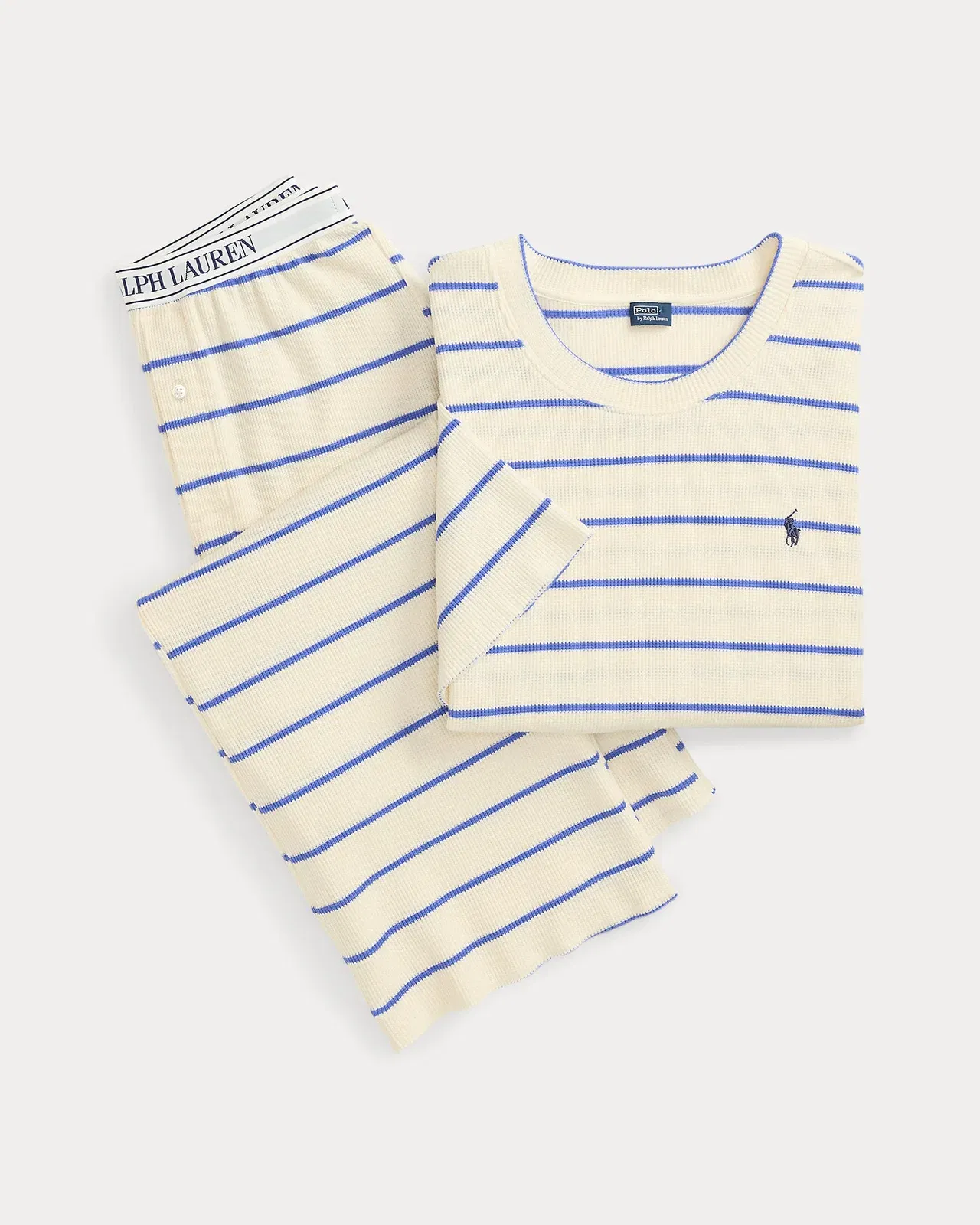 Ralph Lauren Striped WaffleKnit Pajama Set
