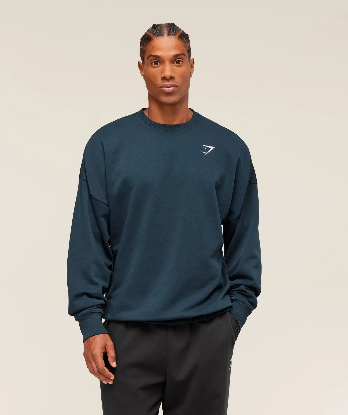 Gymshark Oversized Crest Crew Navy