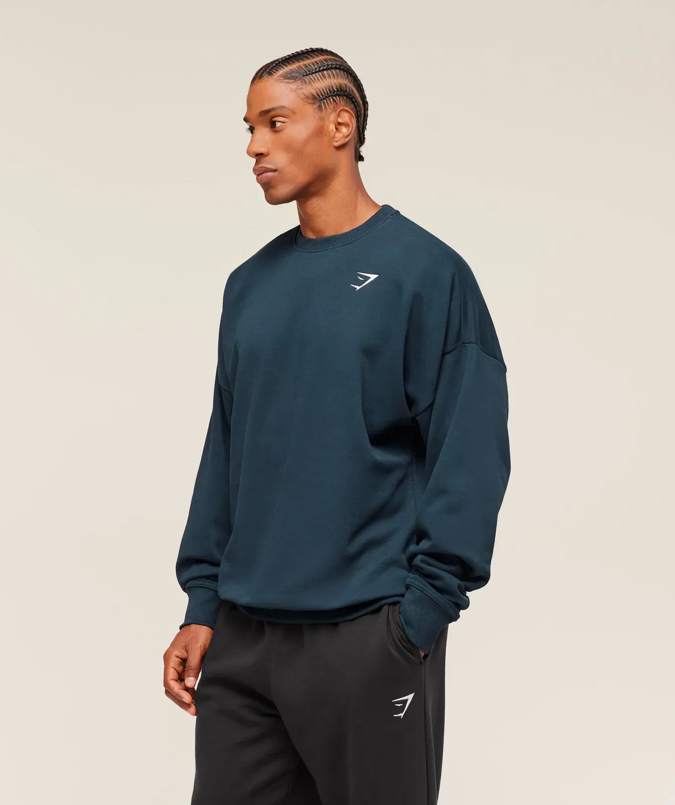 Gymshark Oversized Crest Crew Navy