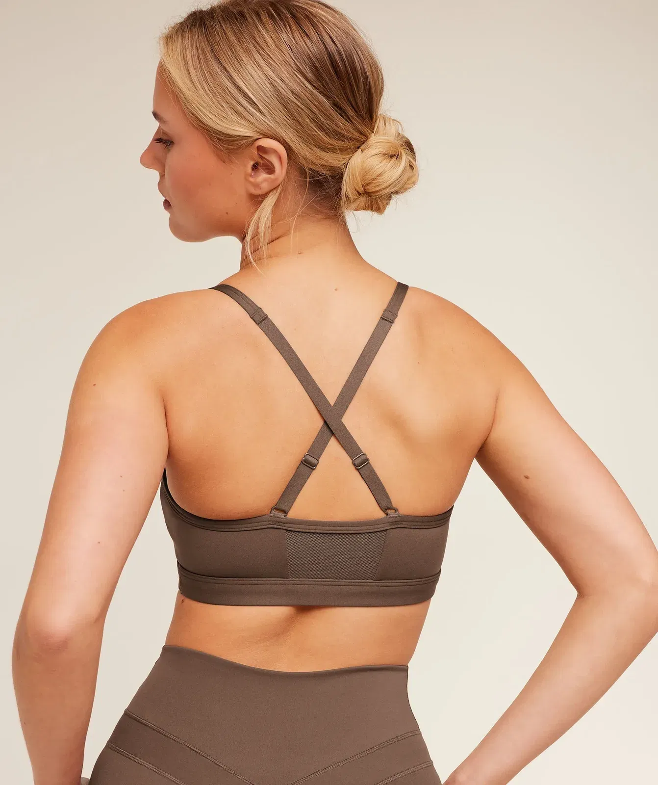 Women's Gymshark Ruched Sports Bra Soft Brown