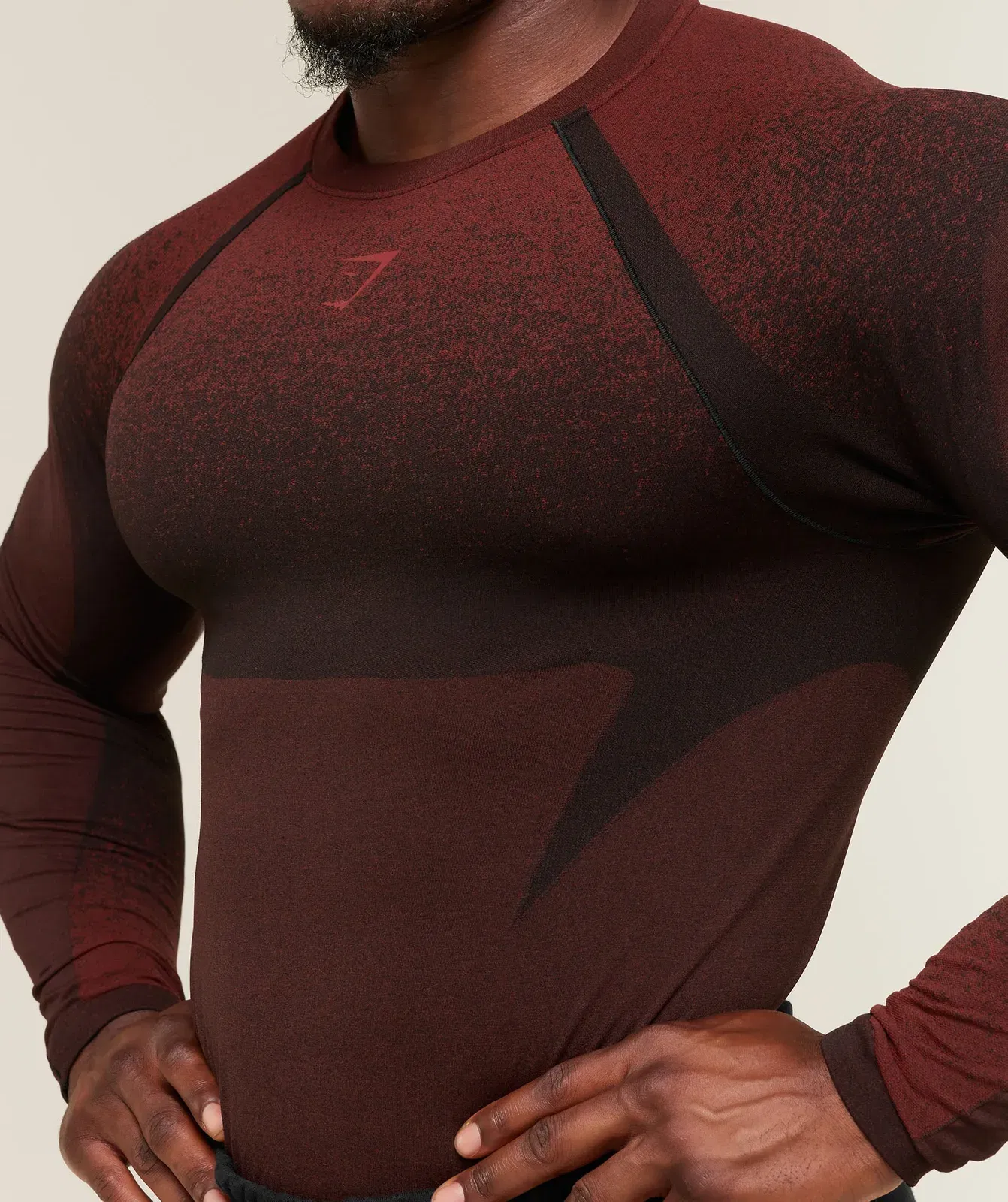 Gymshark Shadow Seamless Long Sleeve T-Shirt Sets Red
