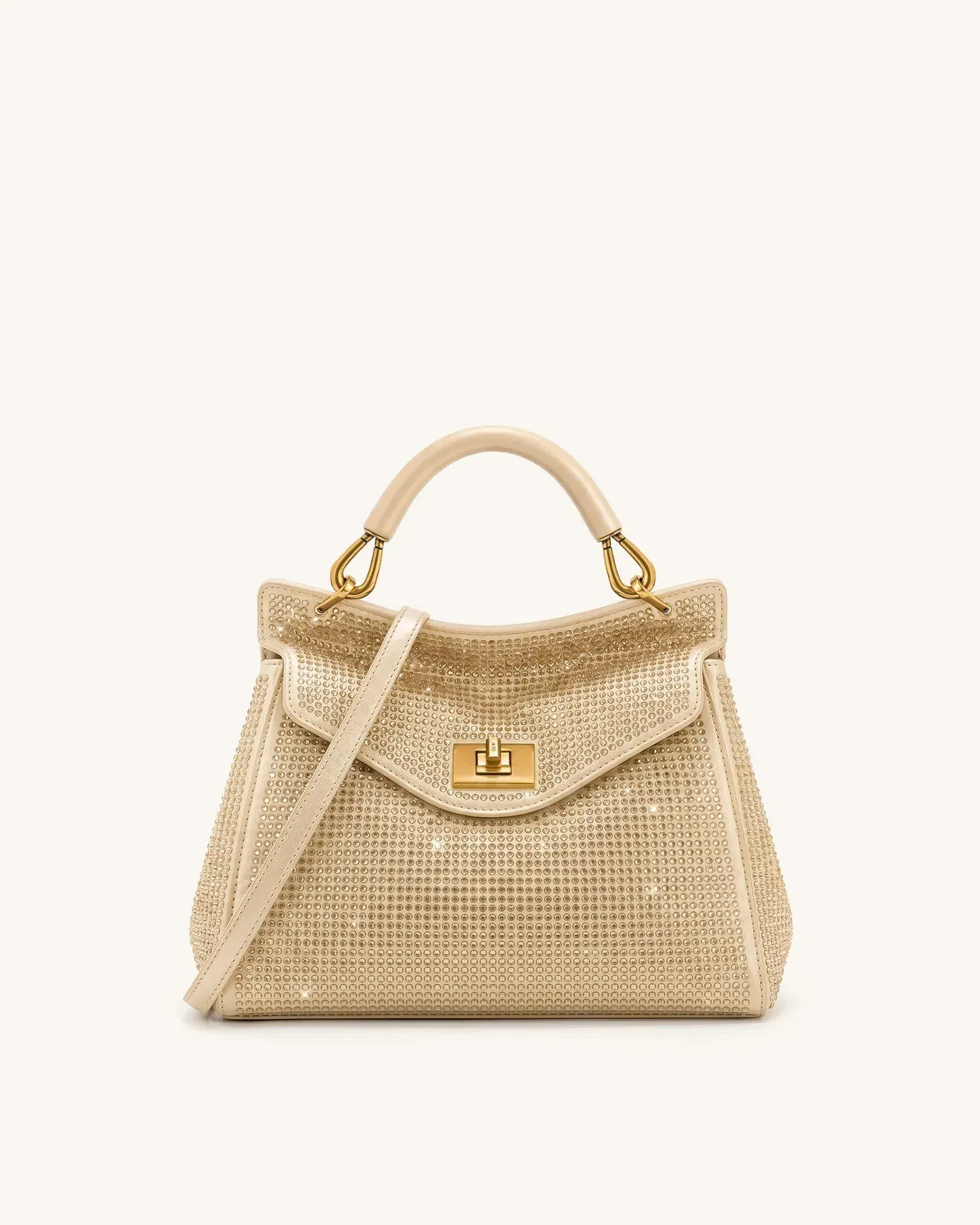 Jw Pei Lucia Classic Artificial Crystal Top Handle Bag Champagne