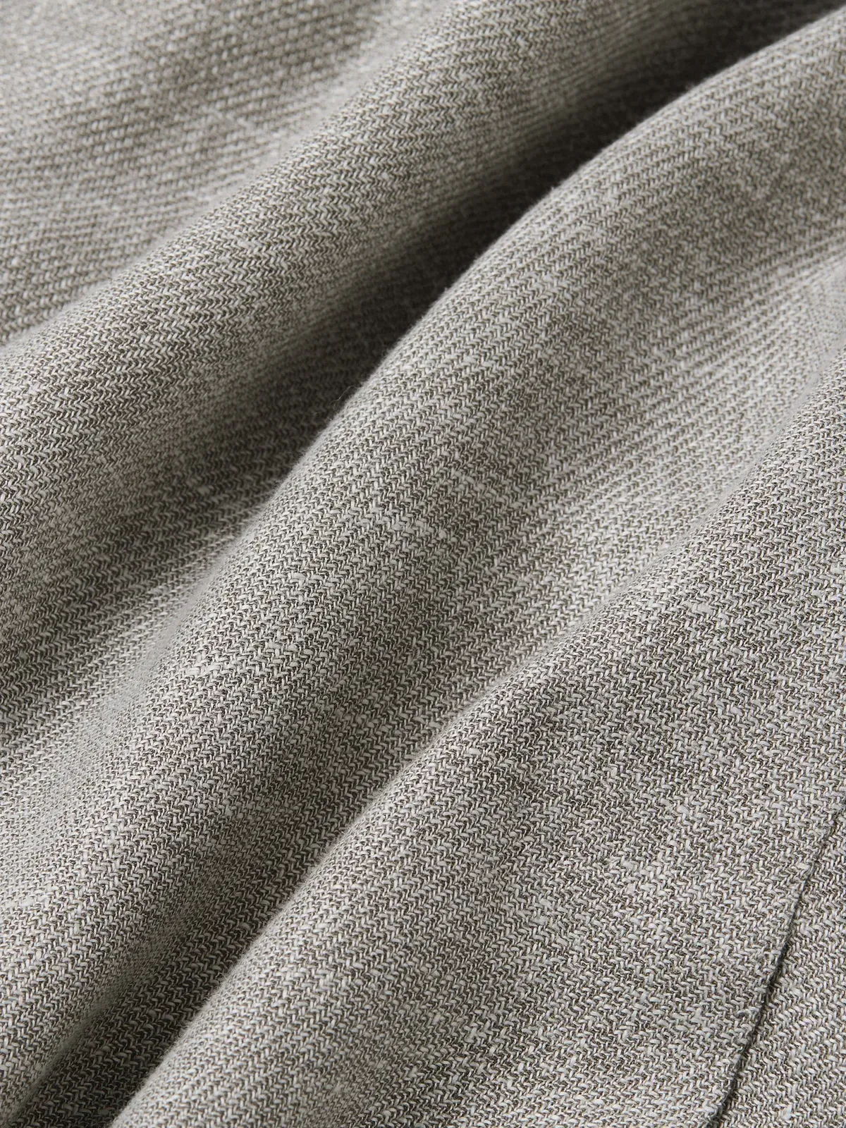 Zegna Dark Taupe And White Crossover Linen Wool And Silk Blend Jacket